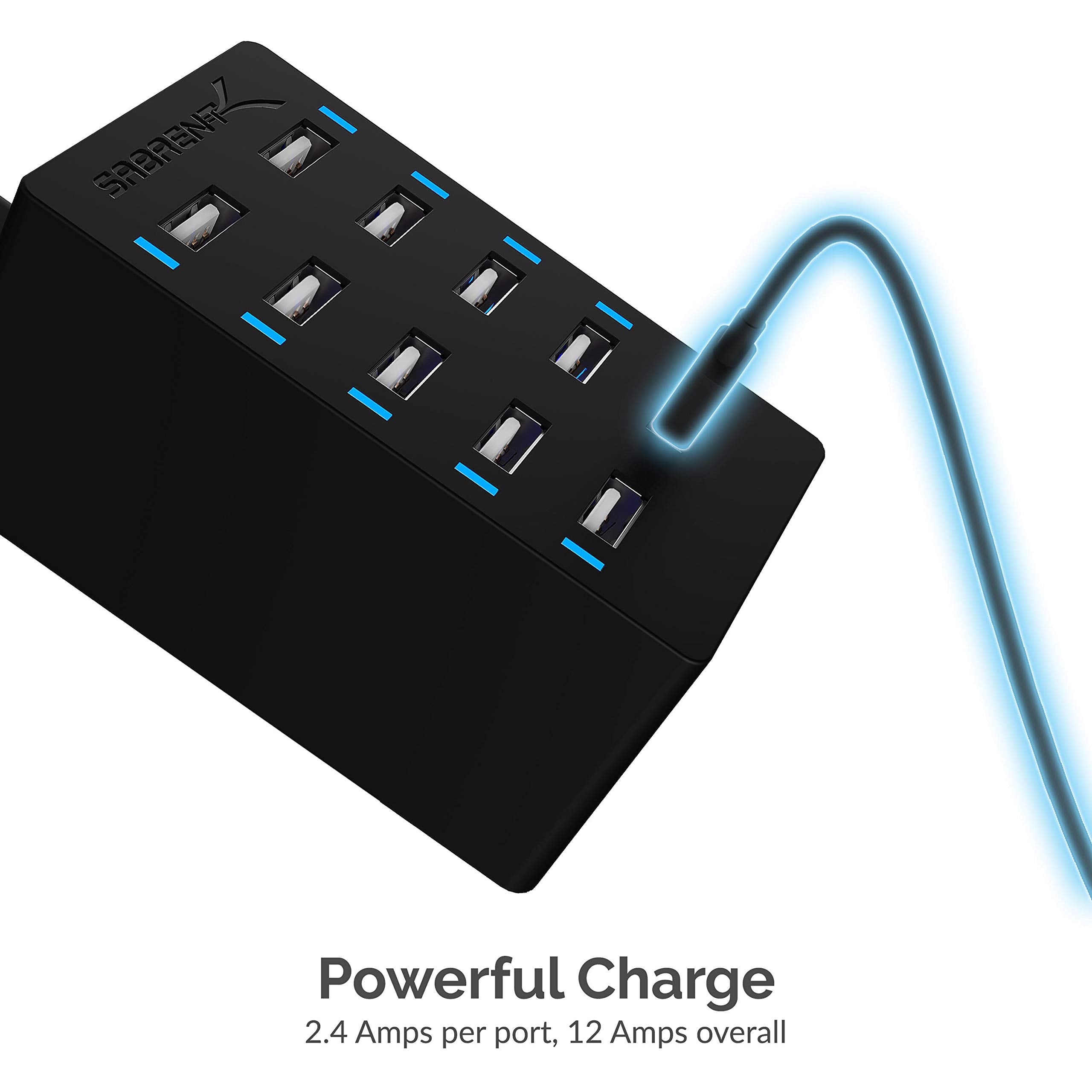 SABRENT 60W 10-Port USB Charging Station, Auto-Detect - SABRENT Official Product View 4