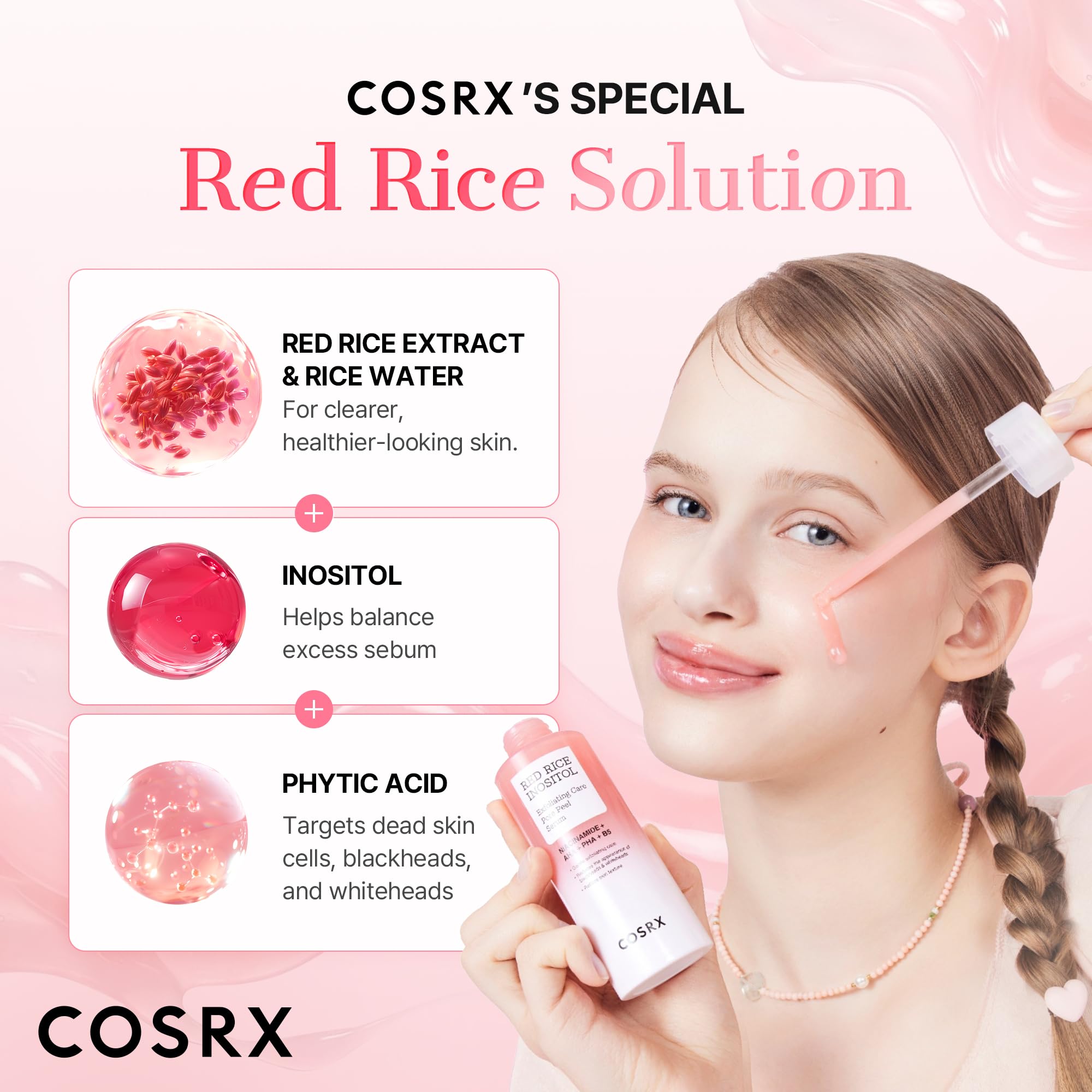 COSRX Red Rice Pore Peel Shot, Blackhead Remover AHA BHA PHA, - COSRX