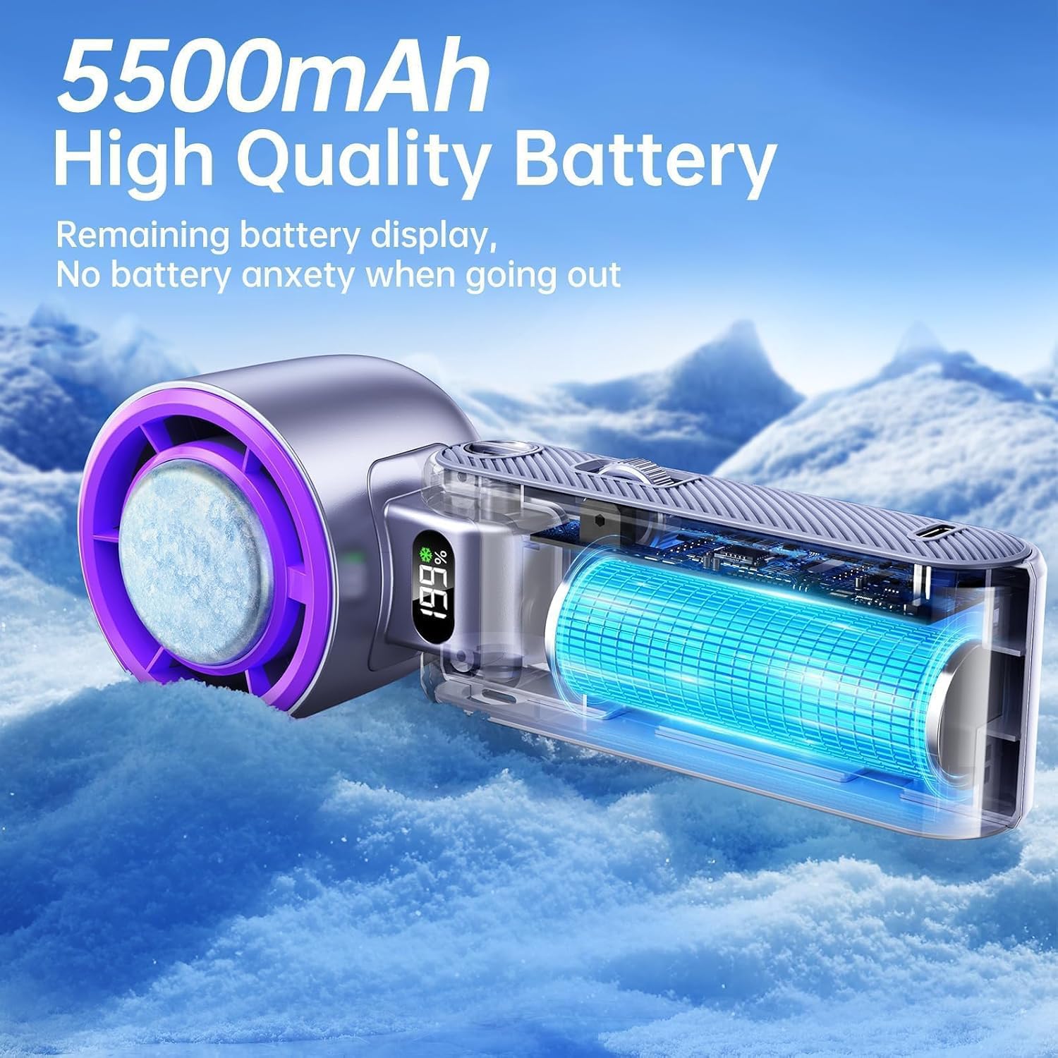 Coolhill Handheld Portable fan with Turbo Cooling, Speed  5500mAh by Coolhill - Angle View 4