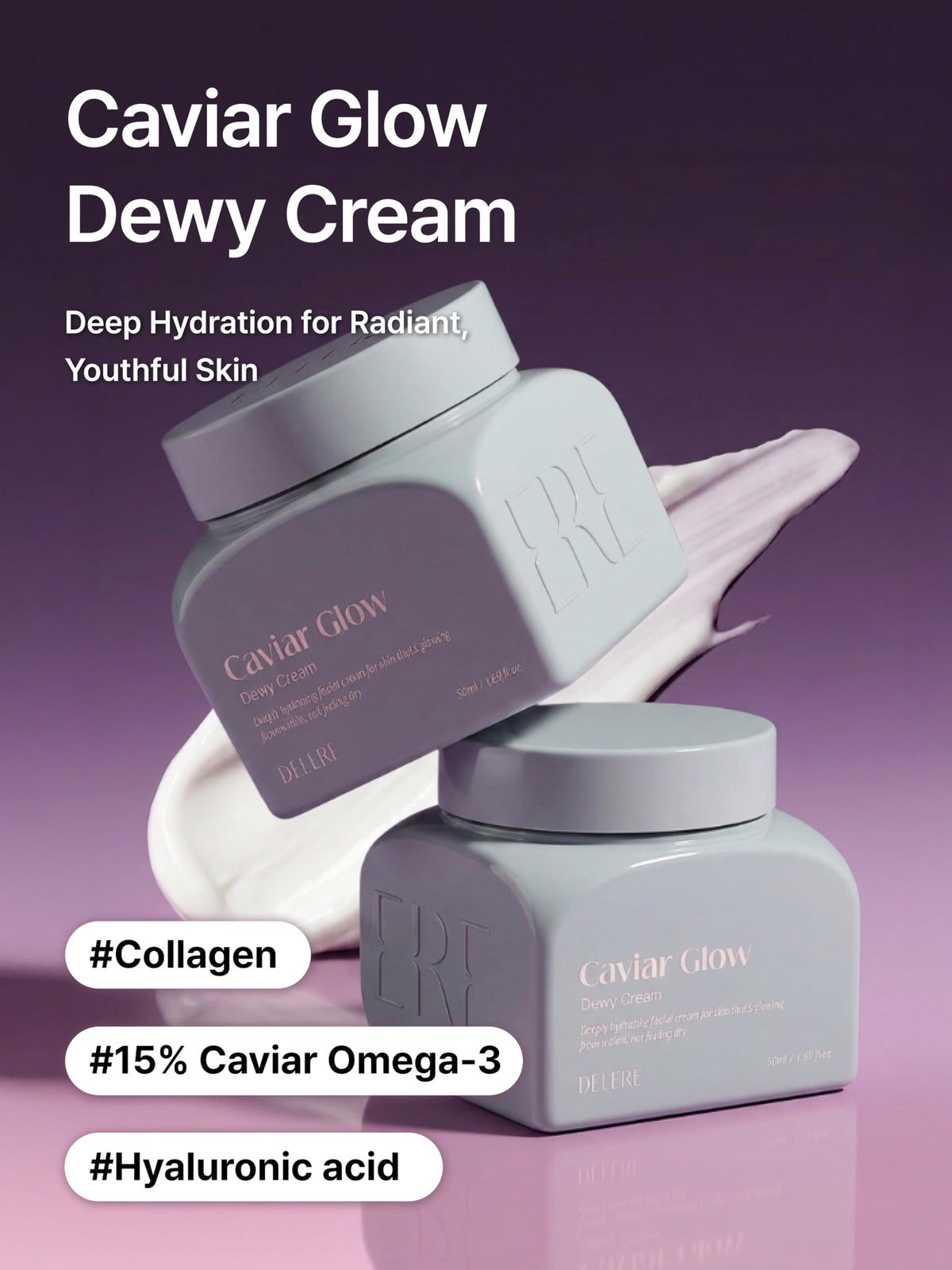 Caviar Glow Dewy Cream korean face moisturizer Anti Aging - Delere Official Imagery - 4
