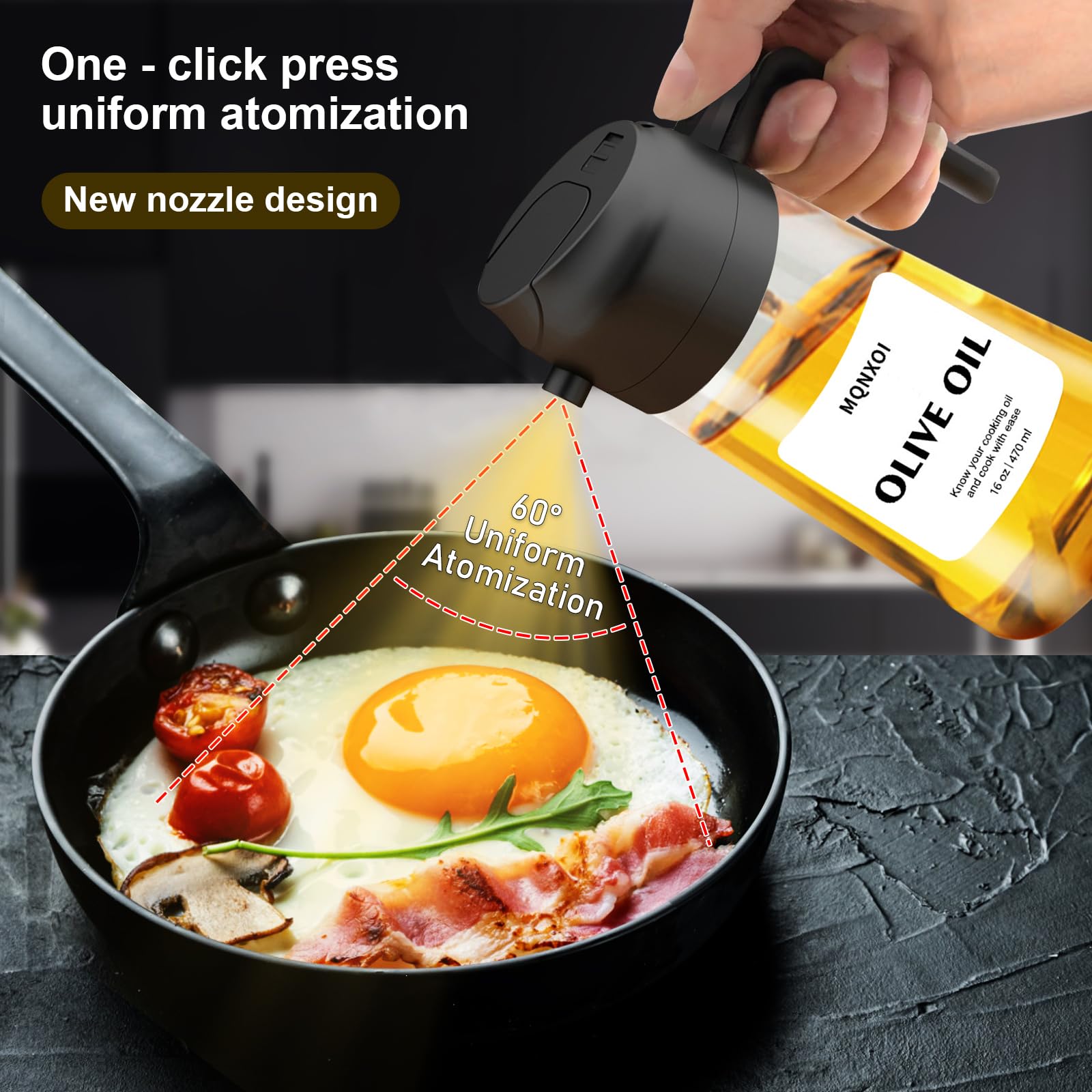 mqnxoi 2 in 1 Glass Oil Sprayer & Dispenser,16oz/470ml Olive Cooking, - View 5