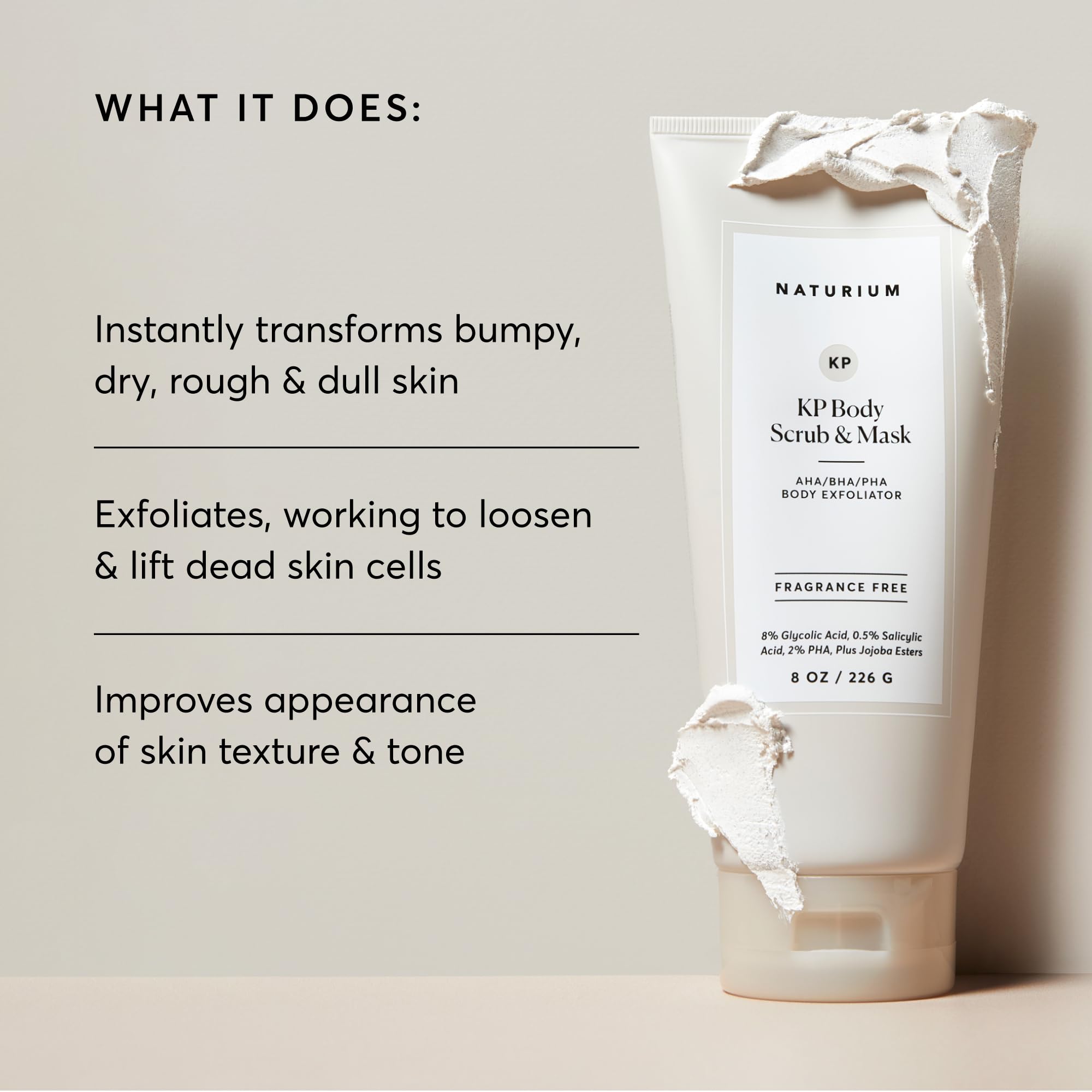 Naturium KP Body Scrub & Mask, AHA, BHA, PHA Exfoliants, 8 fl oz - Naturium Official Product View 5