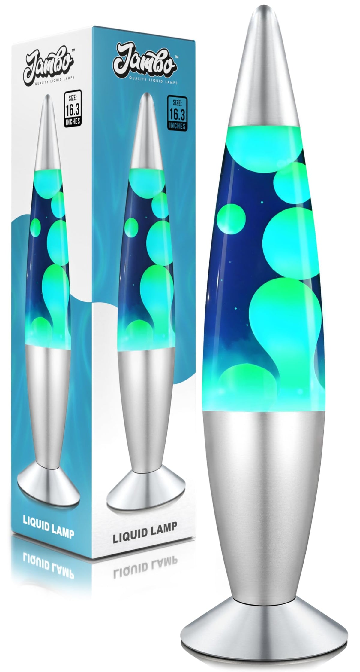 JAMBO 16 Beautiful Lamp Blue with Yellow Green Wax Relaxing - JAMBO Official Imagery - 1