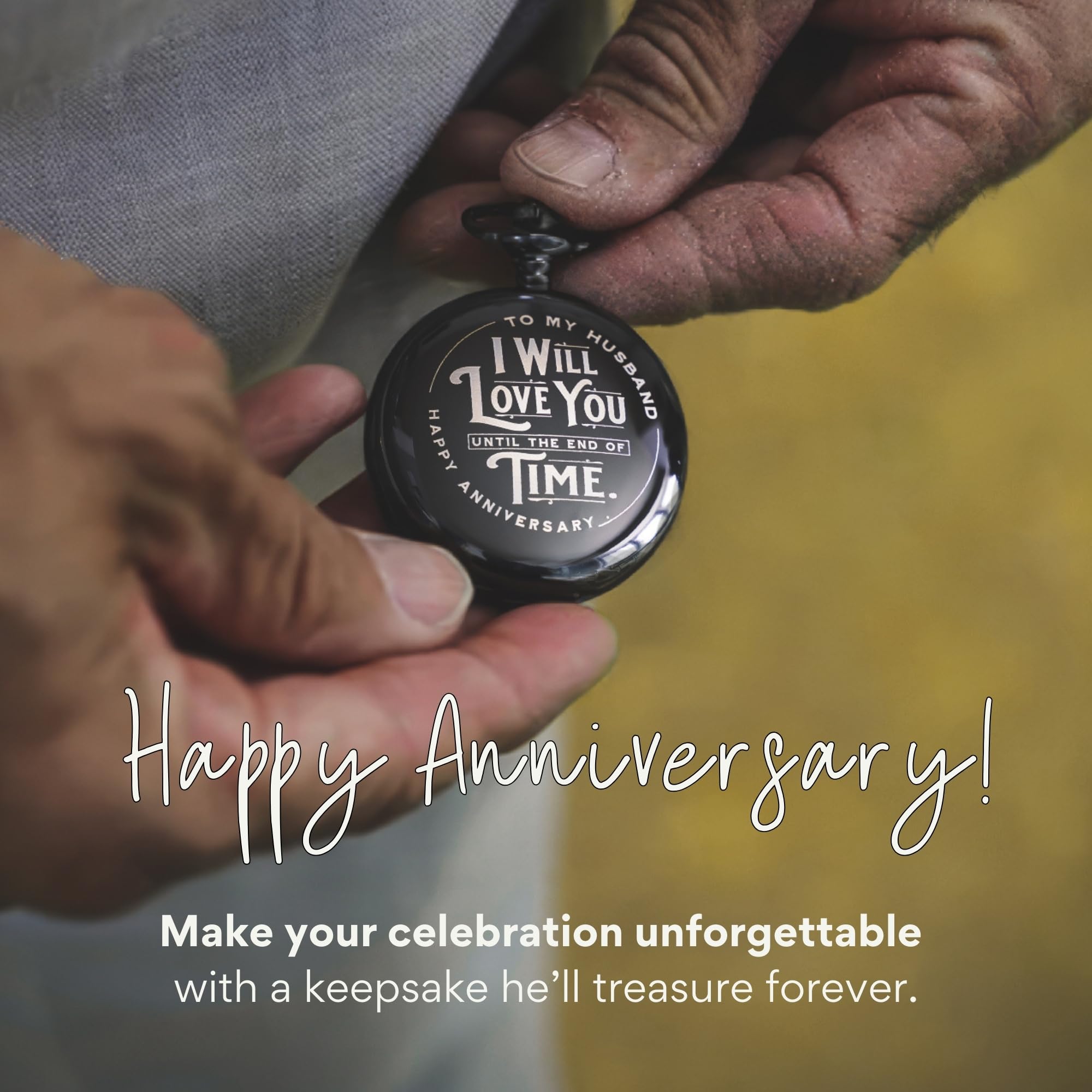 Red Dot Laser Engraving Anniversary Pocket Watch for Husband - Engrave - View 2