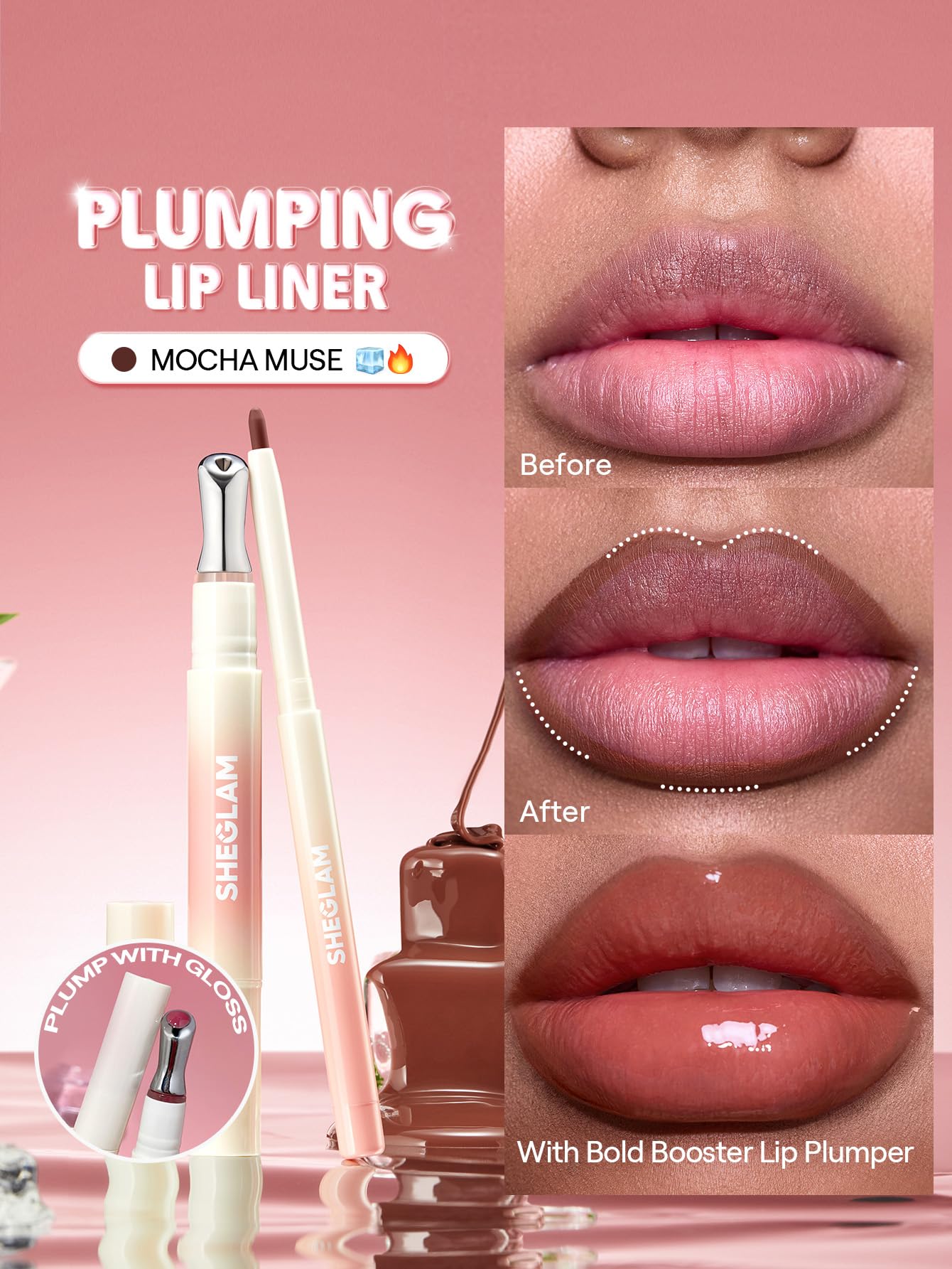 SHEGLAM Bold Booster Plumping Lip LinerPlumps & Moisturizes Cruelty-Fr - View 6