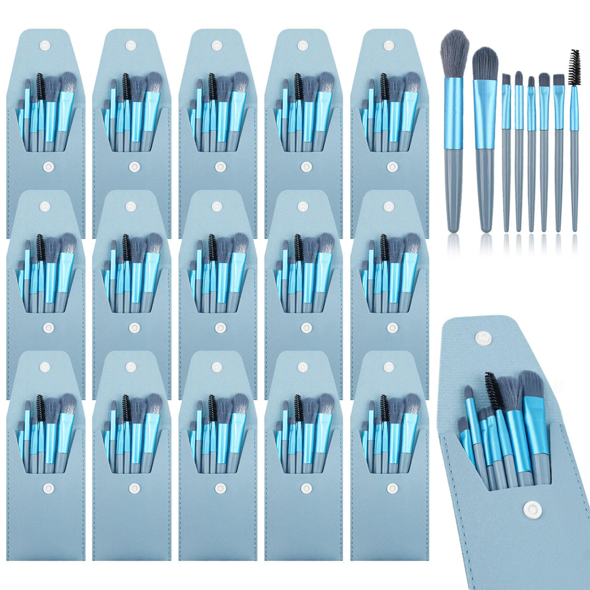 15 Travel Size Makeup Brushes Sets Girl Makeup Party Favors - HDFCLUP Official Imagery - 2