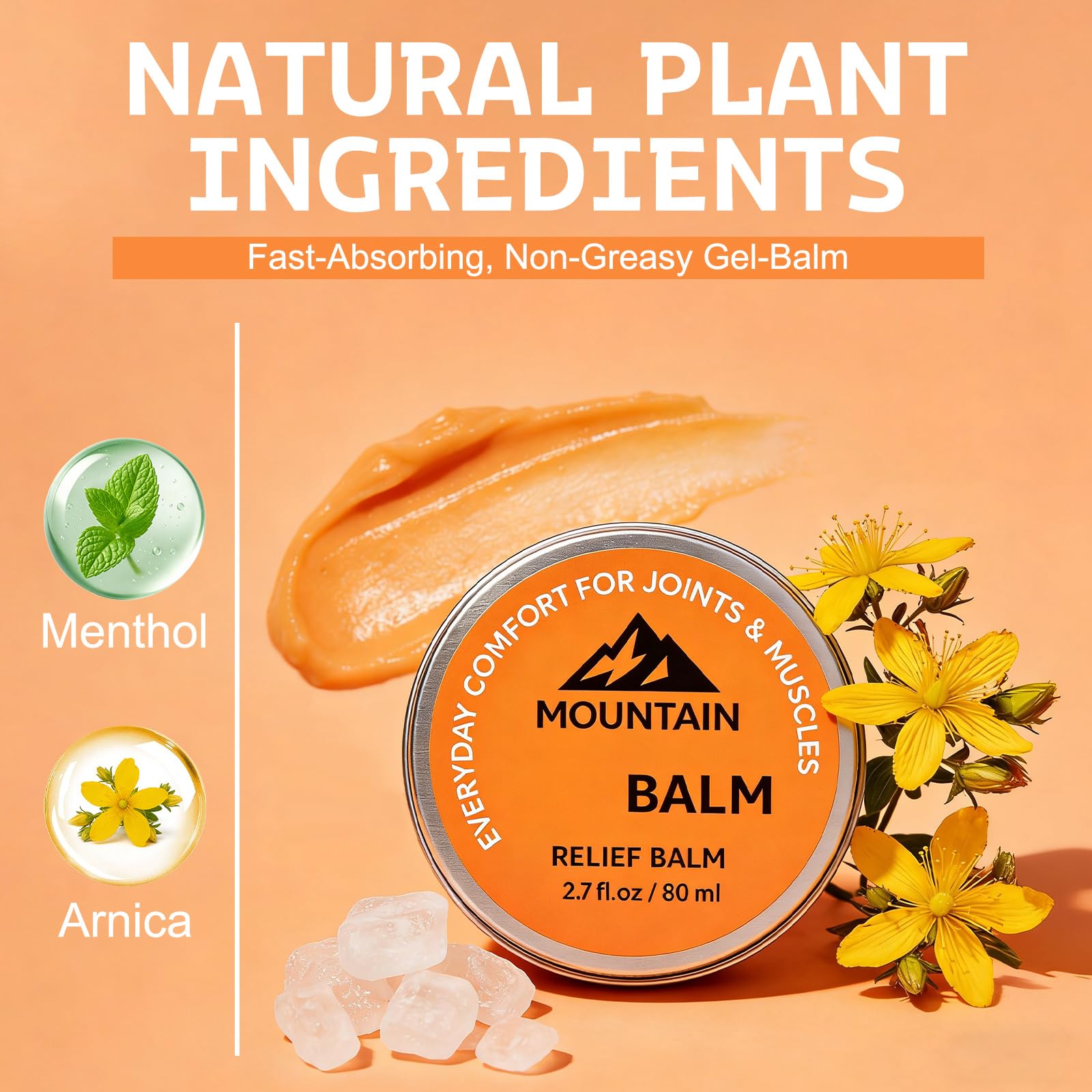 Generic Relief Balm soothing gel cream for knees, feet, and back in a 2-pack, providing comforting, hydrating body lubricant.