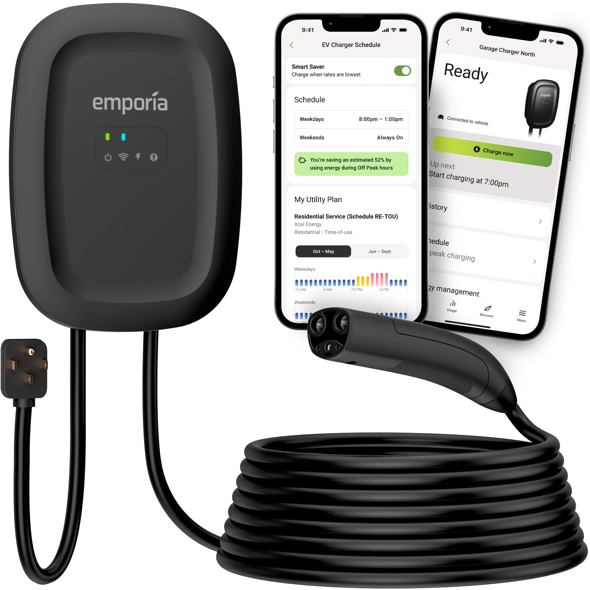 EMPORIA Level 2 EV Charger w - NACS & Compatible with Tesla 48 amp El - EMPORIA Official Product View 8