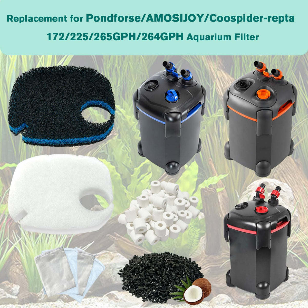 All in One Replacement Filter Set for Pondforse AMOSIJOY - beaufan Official Imagery - 3
