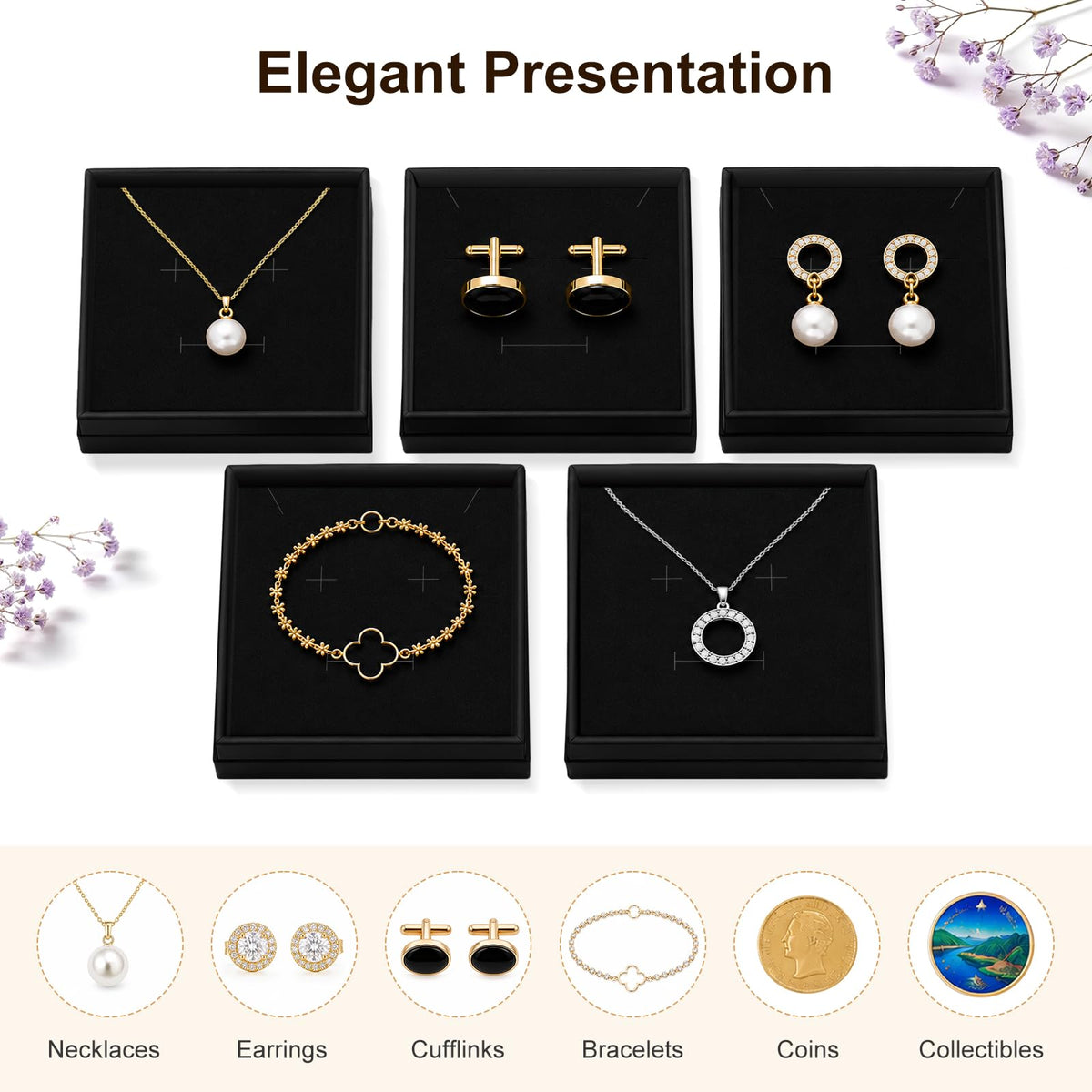 Jewelry Gift Boxes 40 Pack 3 5x3 5x1 Inch Black - PartyCrazye Official Imagery - 7