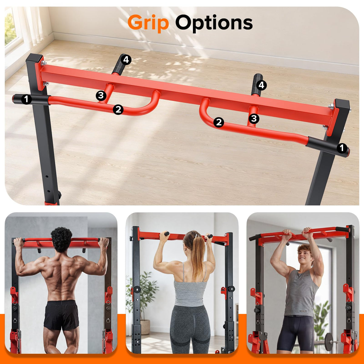 Foldable Pull Up Bar Free Standing Adjustable Height - HOTCAMP Official Imagery - 8