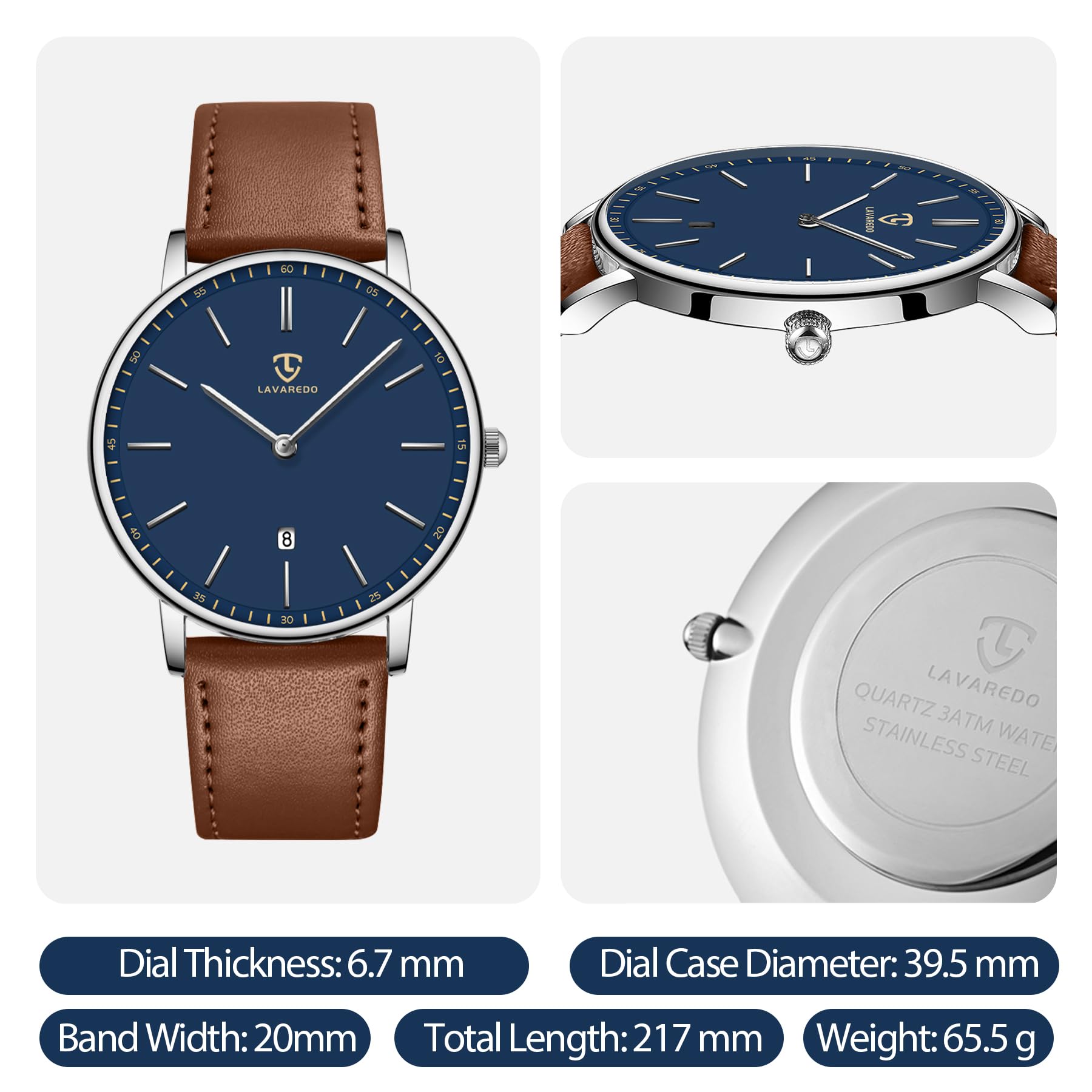 BEN NEVIS Watch, Mens Watch, Minimalist Fashion Simple Wrist Watch Analog Date with Leather Strap