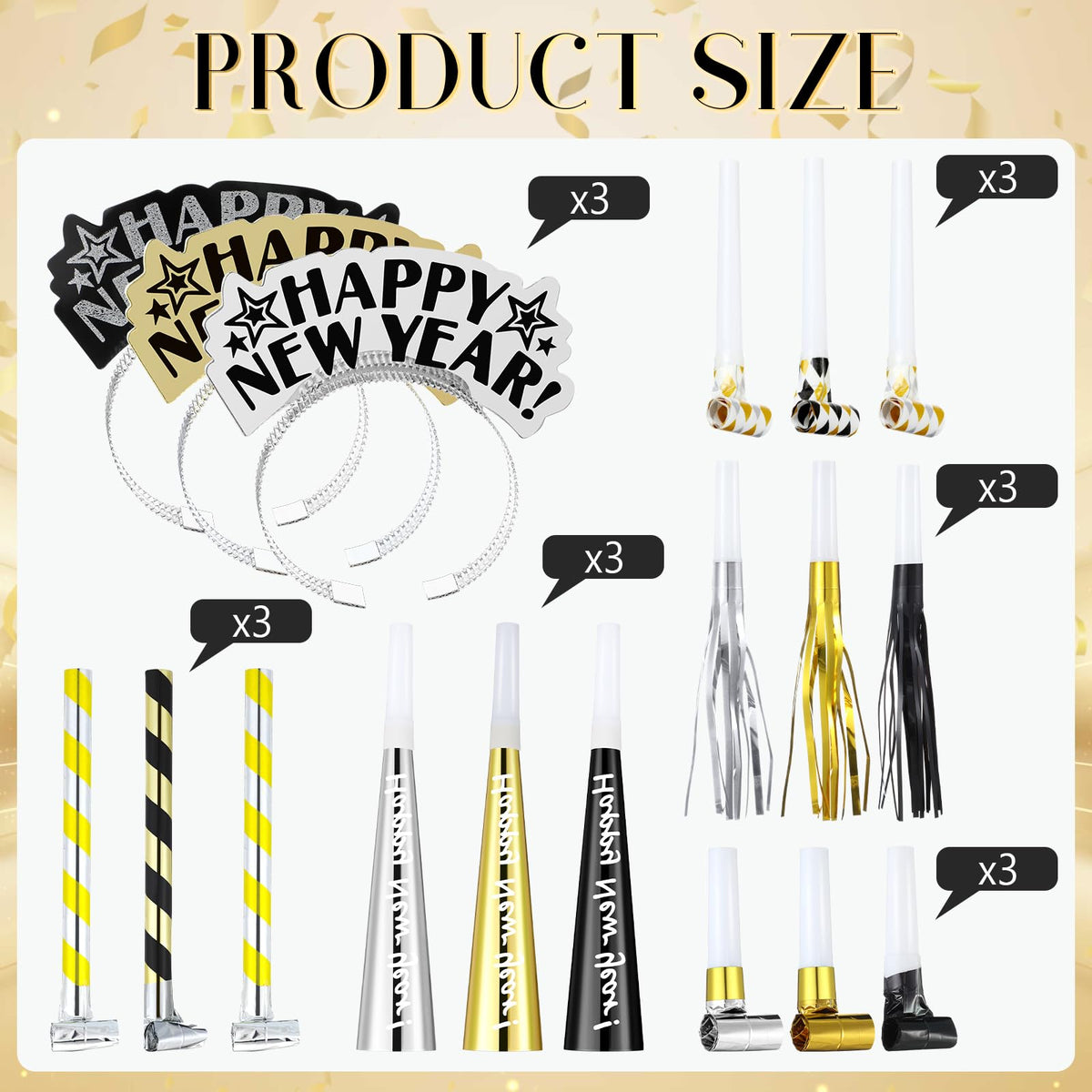 Lenwen 18 Pcs New Years Eve Noise Makers Horn Blowers - Lenwen Official Imagery - 3