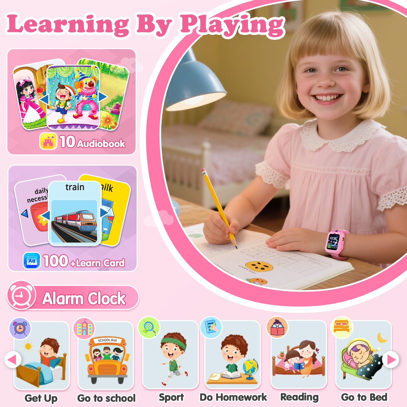 Sedzofan Smart Watch for Kids Girls Gift Age 3-12 with 39 Games Alarm - View 7