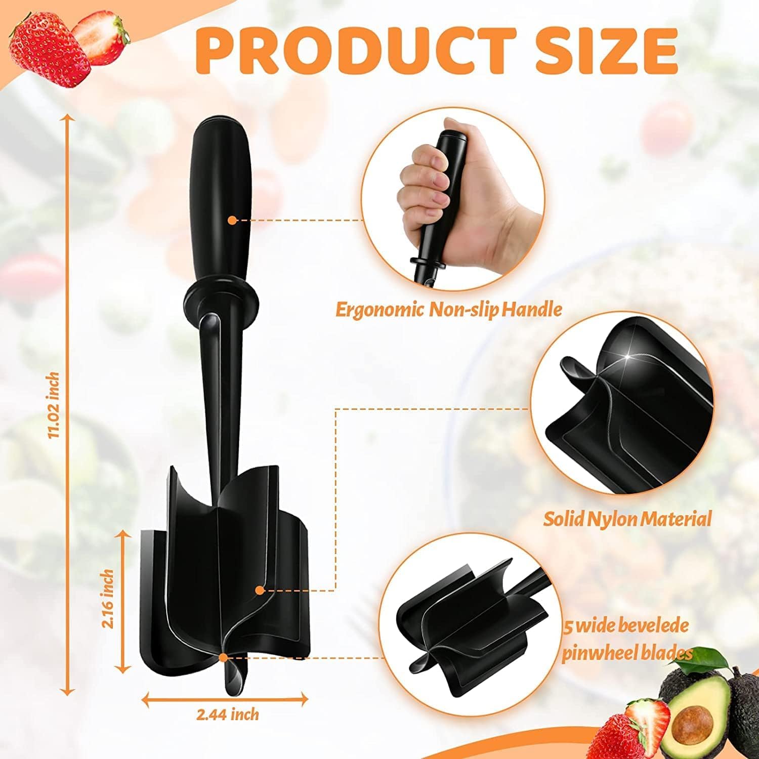 Sobvine Meat Chopper, Hamburger Chopper, Potato Masher-Professional Mu - View 3