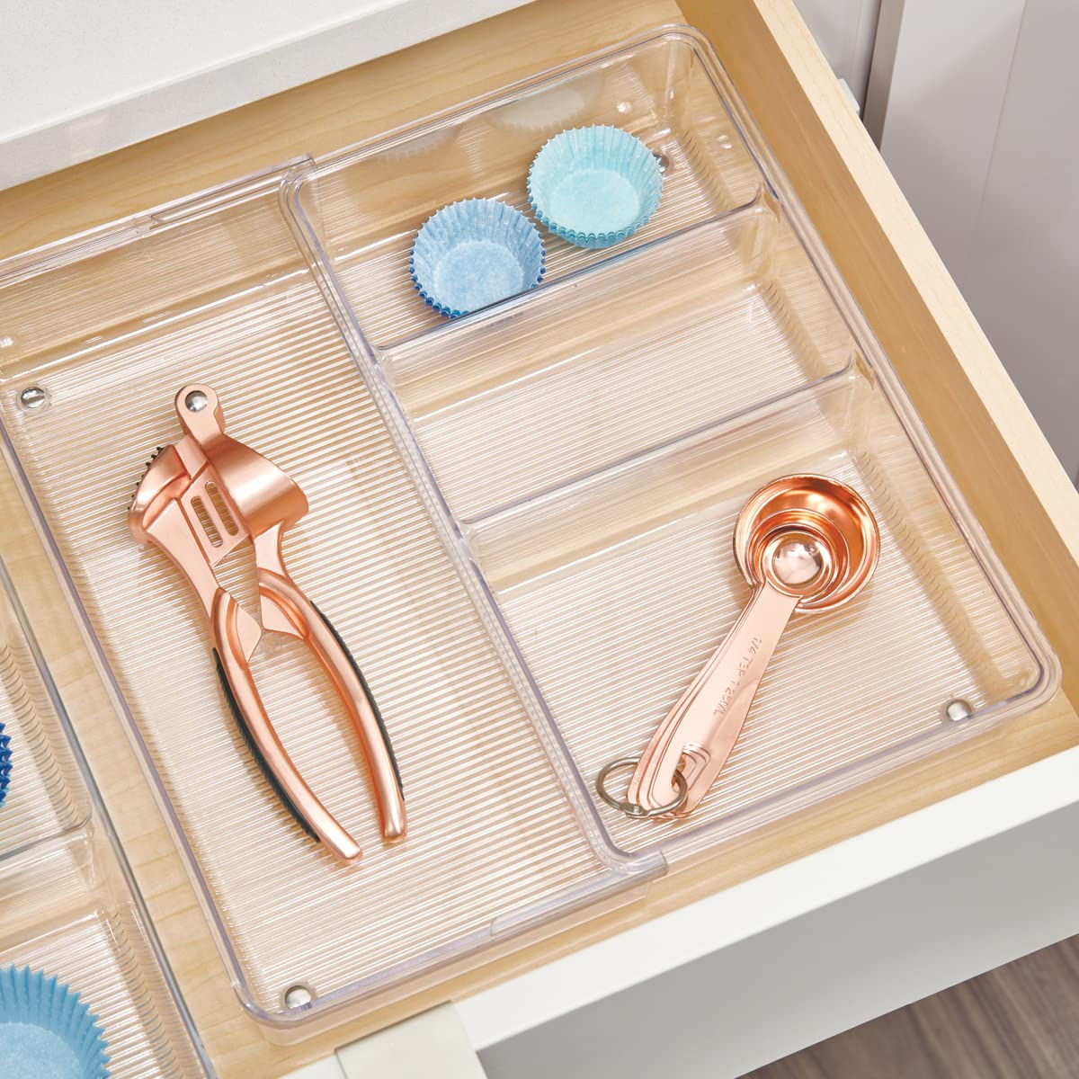 iDesign Linus BPA-Free Plastic Divided Expandable Drawer Organizer Tra - View 6