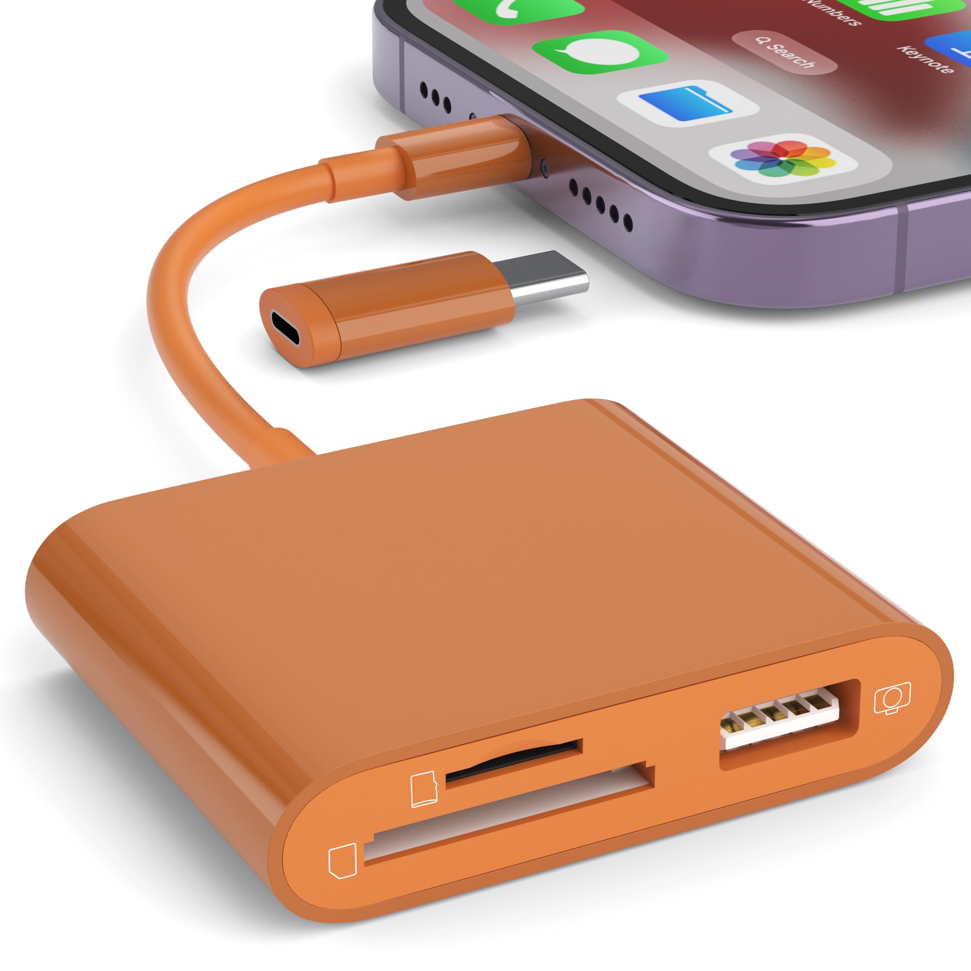 SZHAIYIJIN SD Card Reader for iPhone, Memory Card Reader with USB by SZHAIYIJIN - Angle View 9