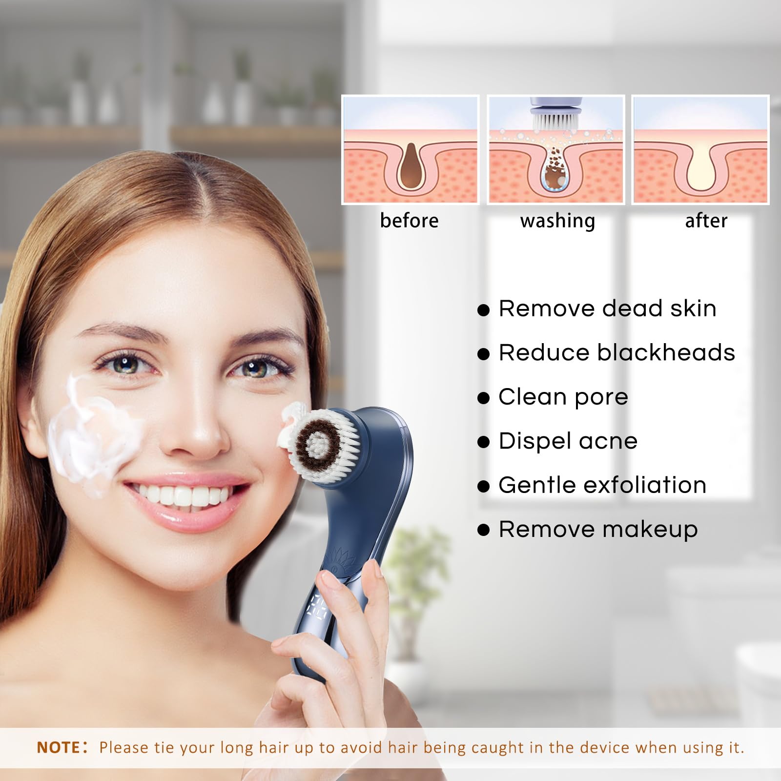 Facial Cleansing Brush Rechargeable Electric Face Scrubber 2 - Gaurins Official Imagery - 6