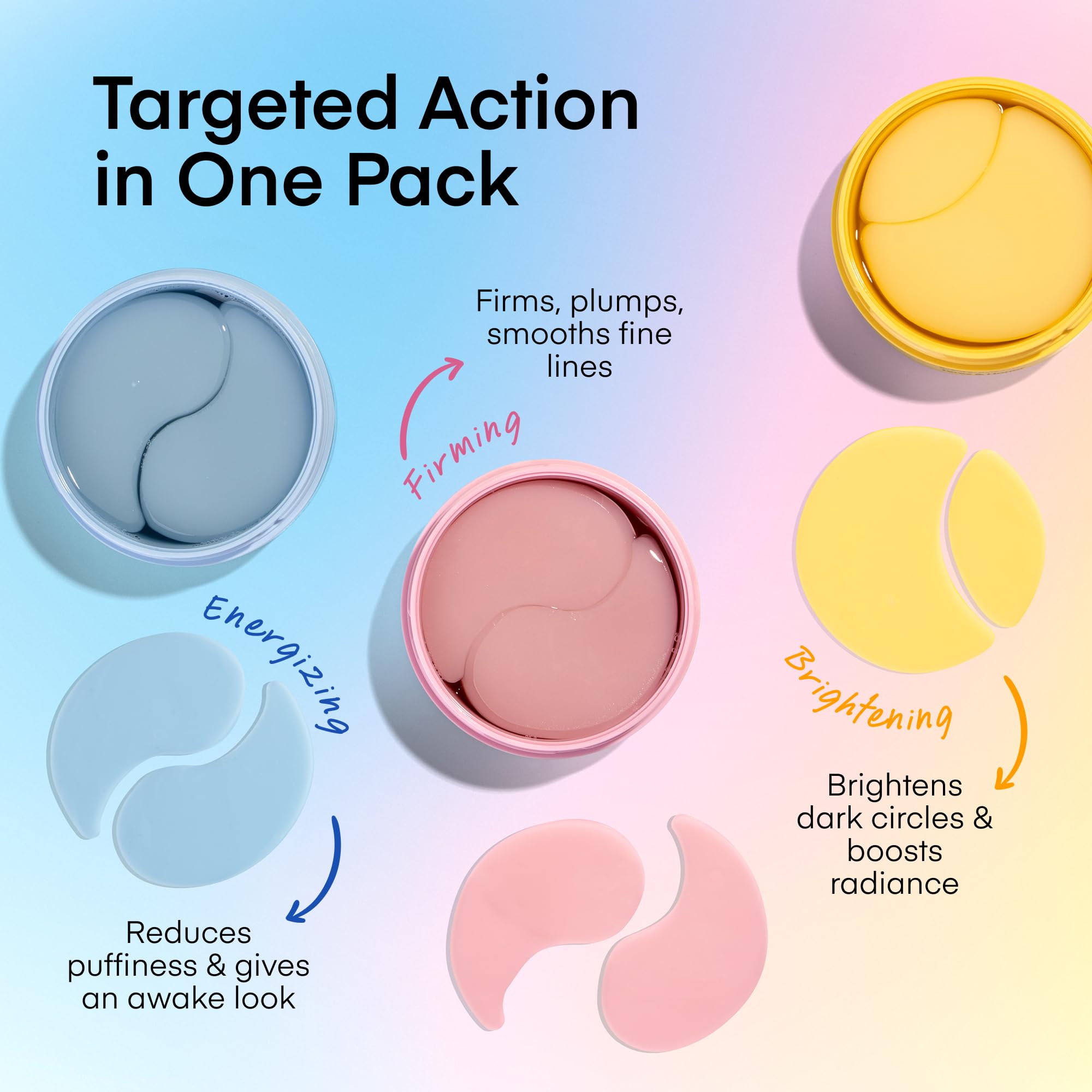 TEREZ & HONOR Eye Patches Gift Set - 3-Pack (x 60 Pcs) Korean Hydrogel Eye Masks with Caffeine, Collagen & Vitamin C - For Puffy Eyes, Dark Circles, Fine Lines, Wrinkles & Bags, Travel Case Included - TEREZ & HONOR Official Product View 3