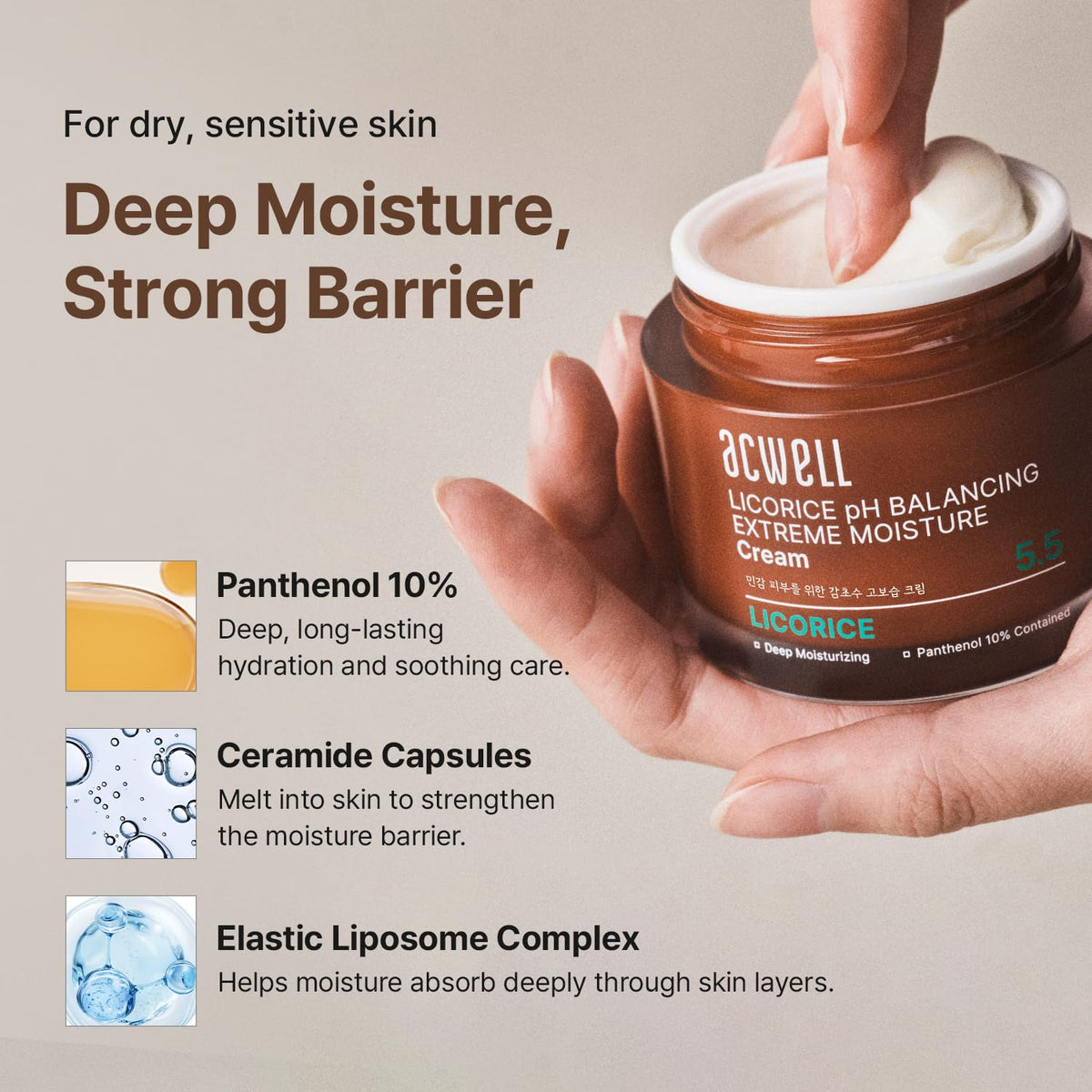 ACWELL Licorice pH Balancing Extreme Moisture Cream - ACWELL Official Product Imagery - 6