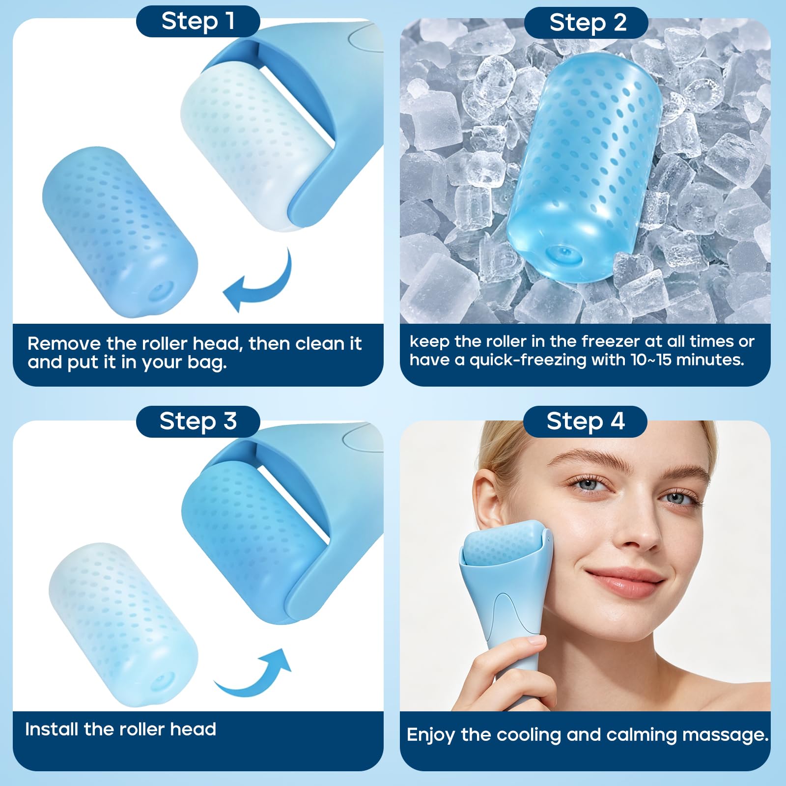 LATME ice roller massager for face and body, designed to reduce puffiness and soothe skin with a cooling, handheld tool.