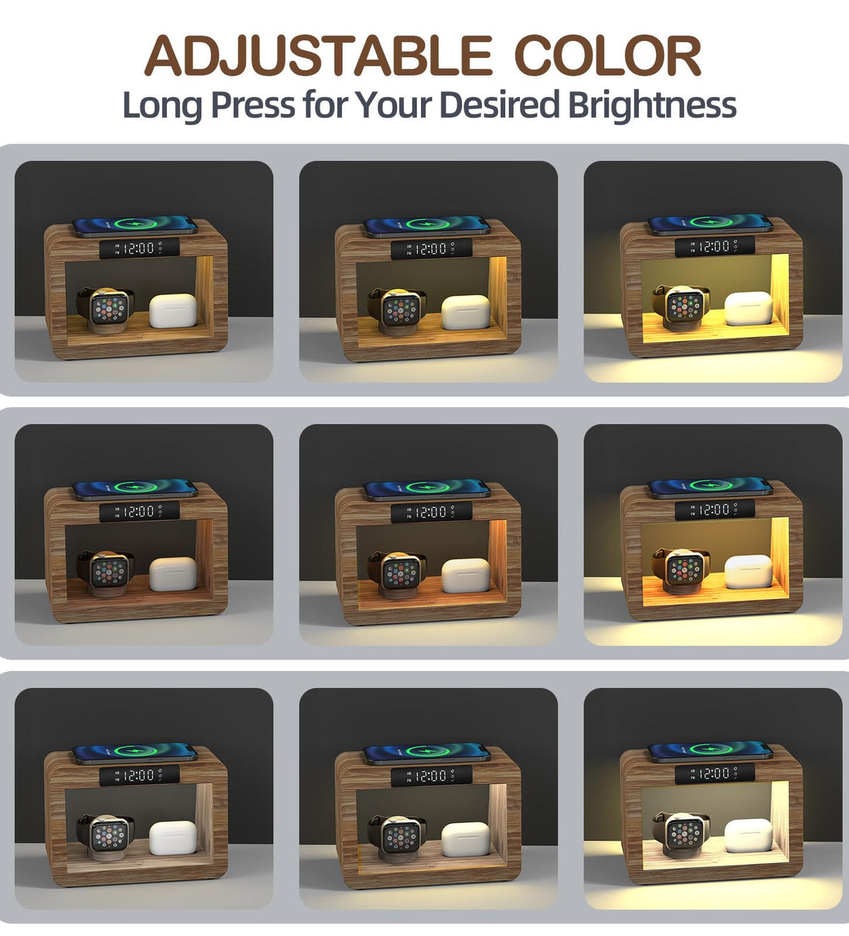 Bamboo Charging Station for Multiple Devices 15W Fast - Alltripal Official Imagery - 3