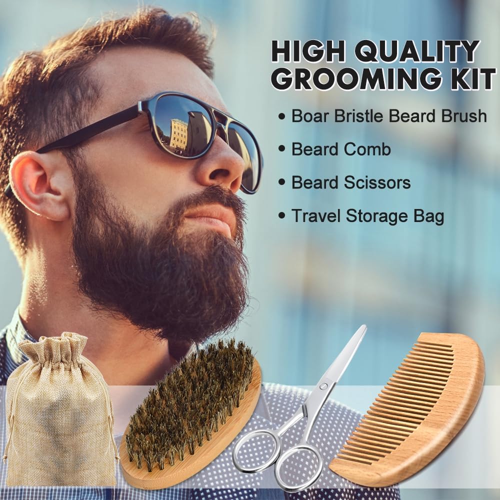 Beard Kit for Men with 3 Beard Oil Scents Vanilla Beard Wash - FULLLIGHT TECH Official Imagery - 8