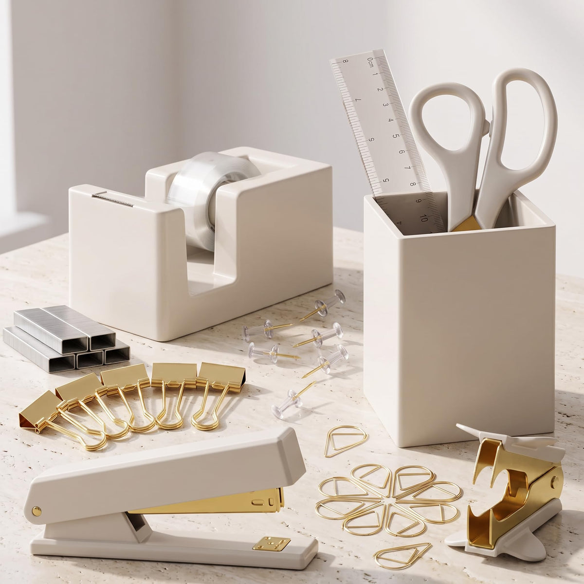 Aesthetic Desk Accessories Set for Women - KIBAGA Official Imagery - 1