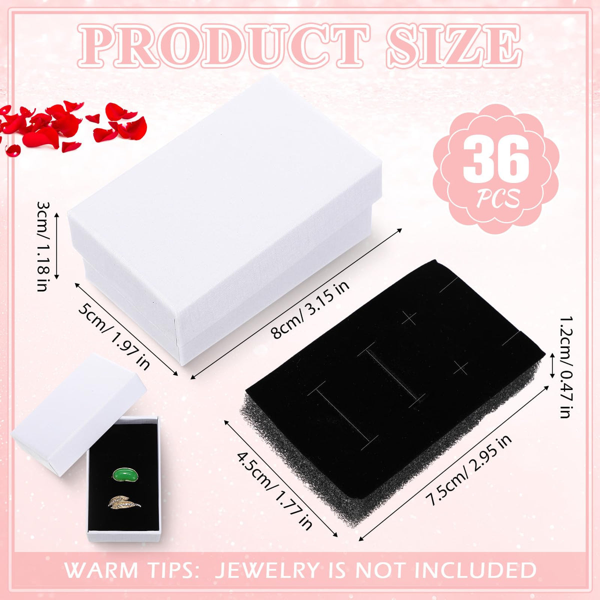 Batiyeer 36 Pcs Jewelry Gift Boxes Bulk White 3 2 x 2 x 1 2 - Batiyeer Official Imagery - 4