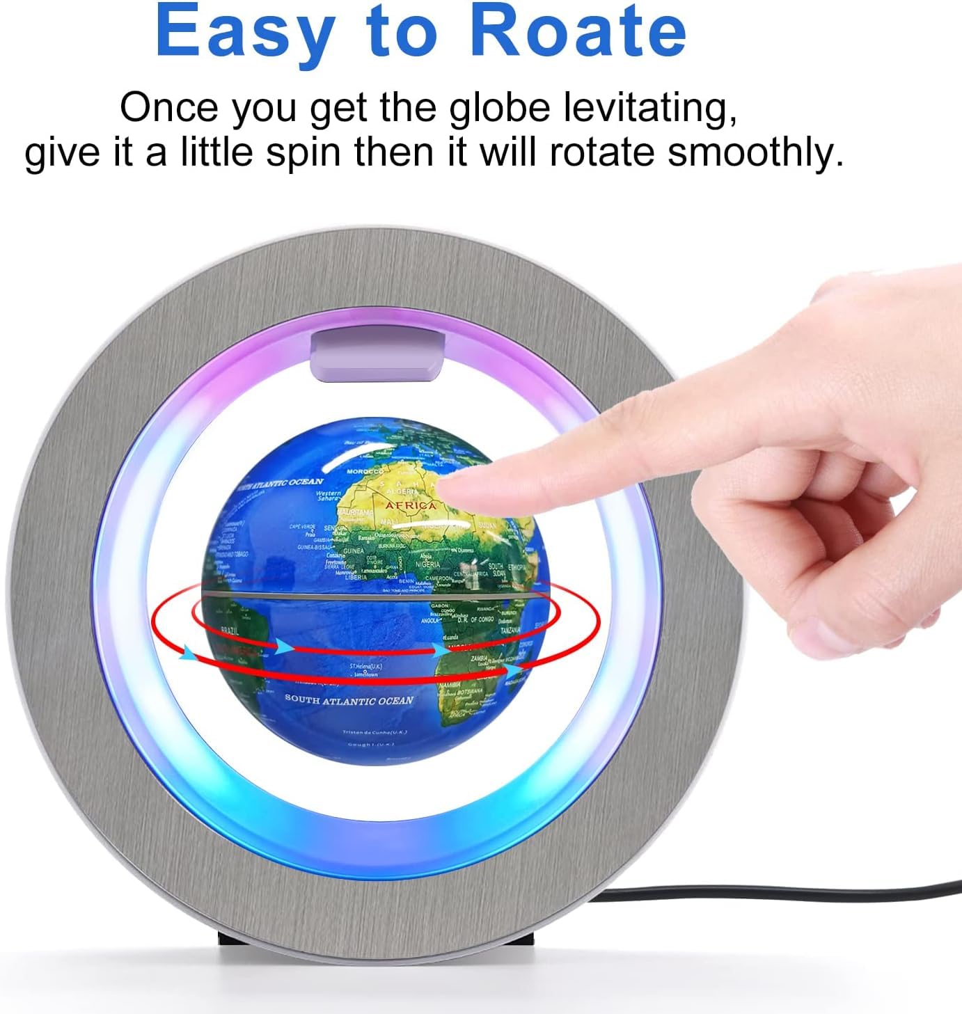 Flagest Magnetic Levitation Floating Globe - Levitating O Shape Globe with LED L - Flagest Official Product View 7