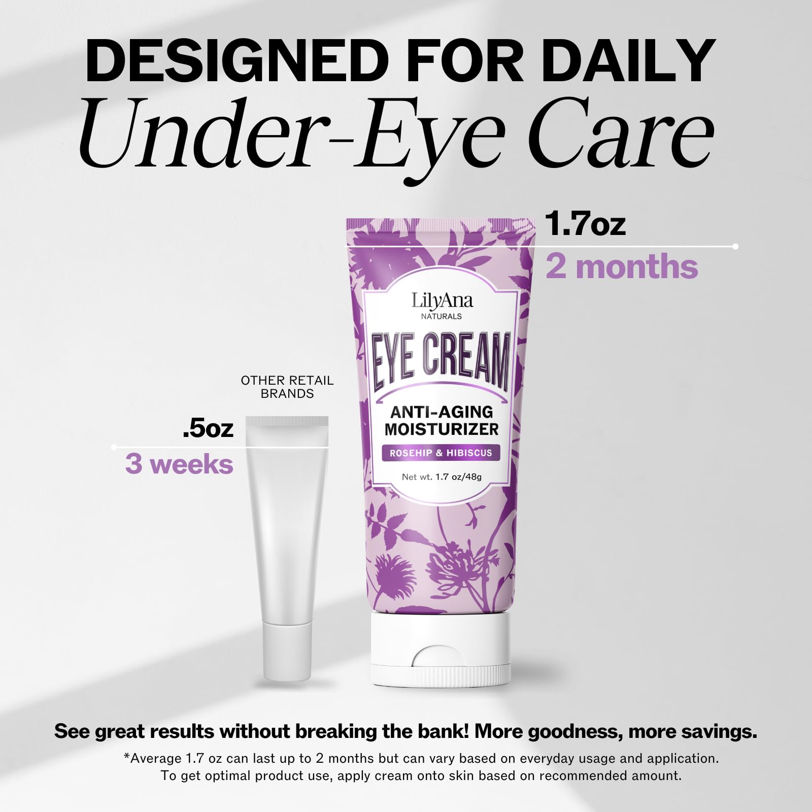 LilyAna Naturals Eye Cream for Dark Circles Puffiness 1 7 oz - LilyAna Naturals Official Imagery - 7