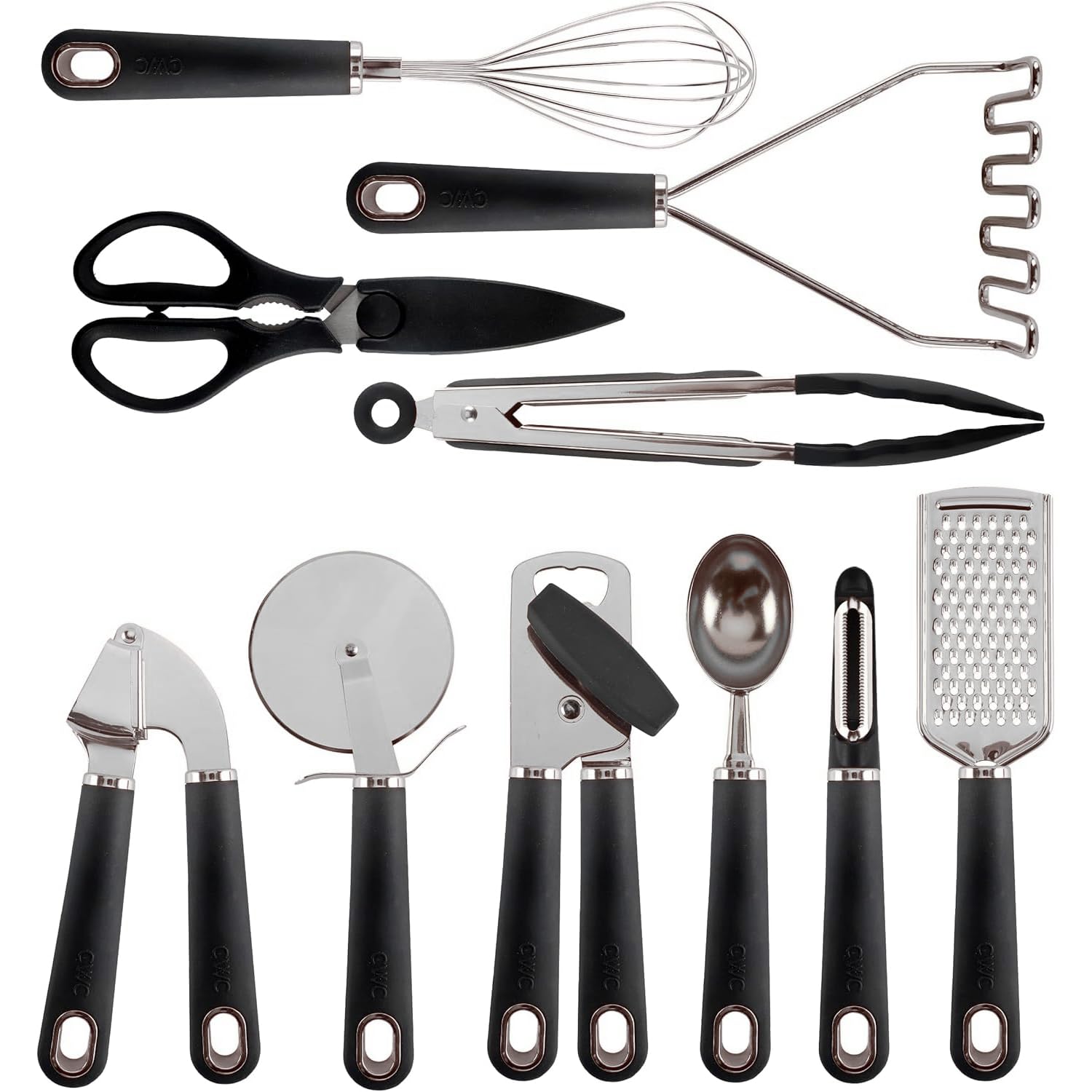 COOK WITH COLOR Kitchen Gadget Set Stainless Steel Utensils with - Product Imagery