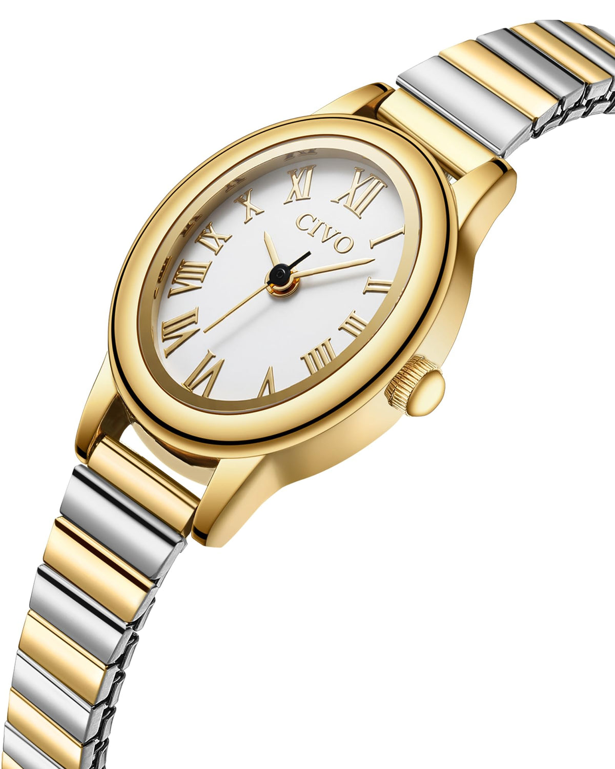 CIVO Small Gold Watches for Women Vintage Roman Stretch - CIVO Official Imagery - 3