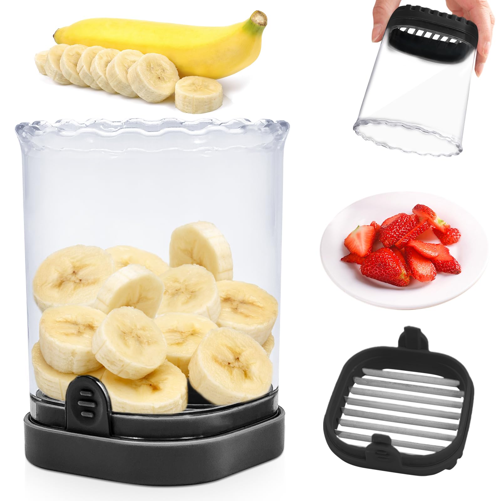 CEHNCEH Fruit Slicer Cup: Strawberry Slicer, Strawberries Cutter Cup, - View 10