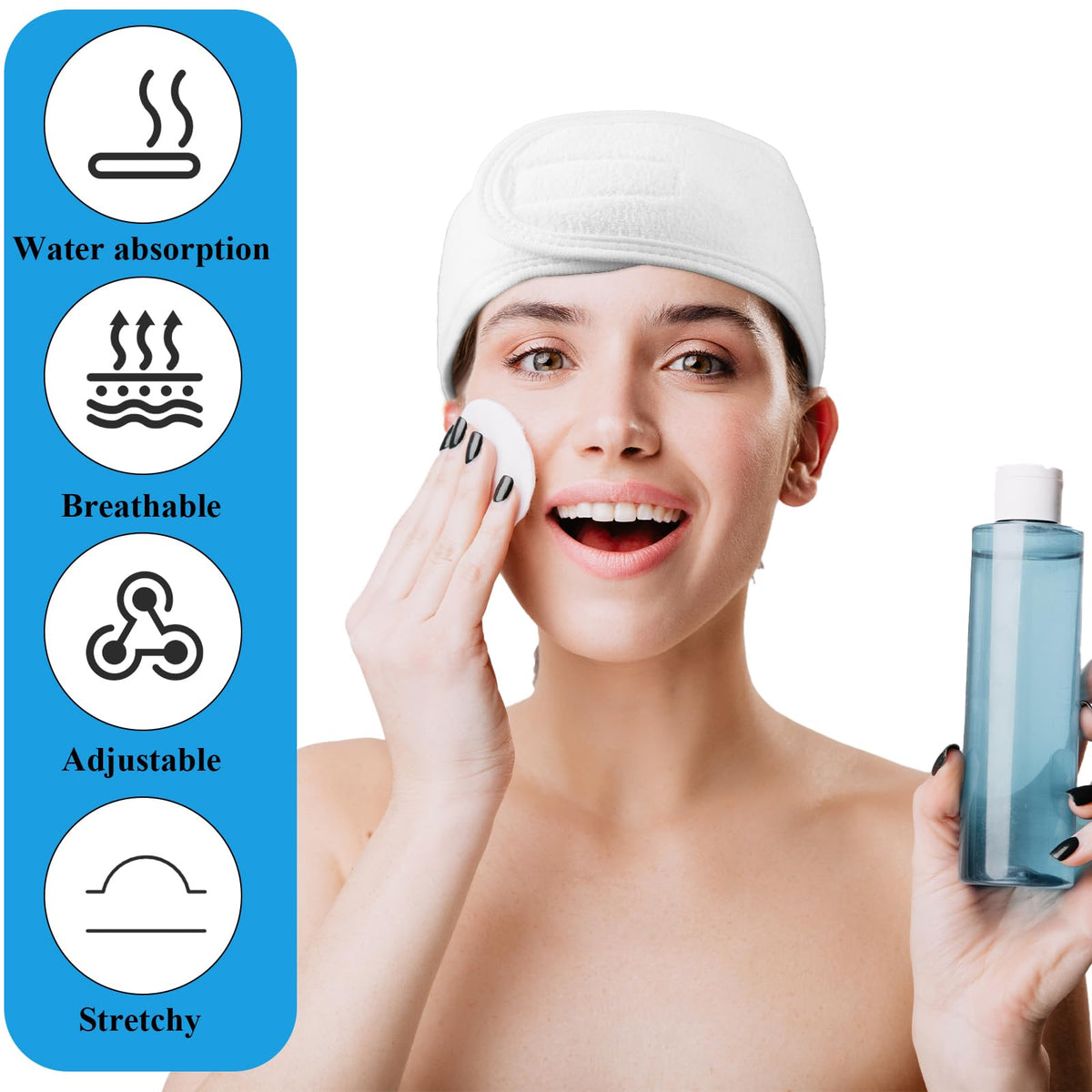 30 Pcs Spa Facial Headband Set Premium Cotton Esthetician - AojSup Official Imagery - 6