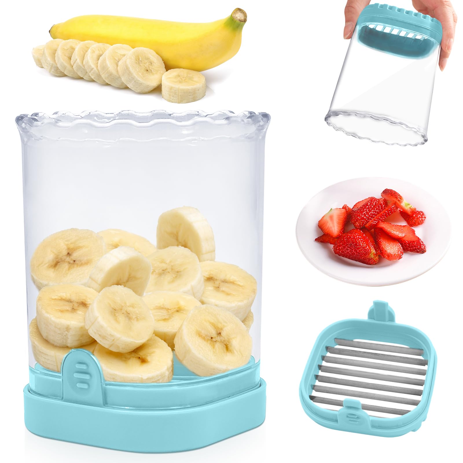CEHNCEH Fruit Slicer Cup: Strawberry Slicer, Strawberries Cutter Cup, - View 8