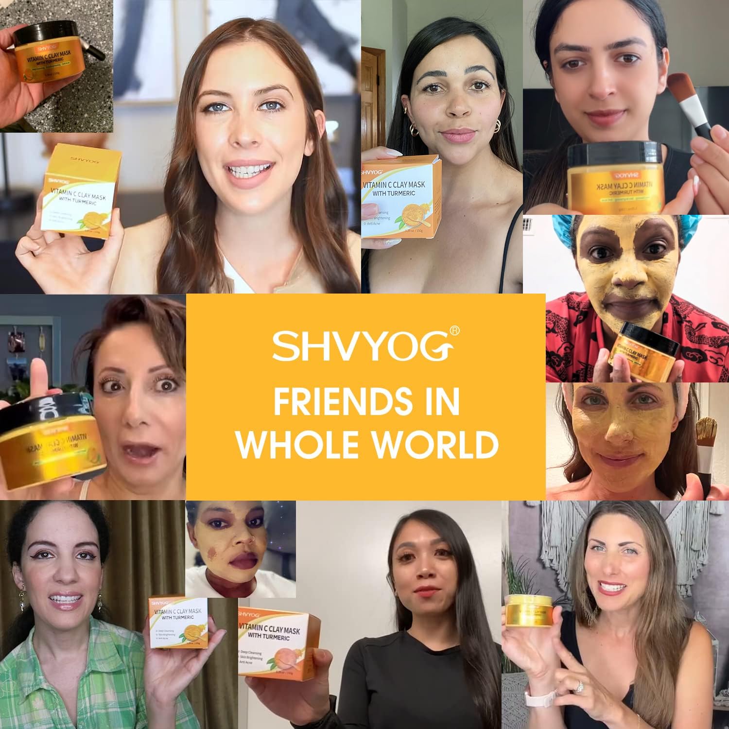 SHVYOG Turmeric Vitamin C Clay Mask with Kaolin Clay for Dull - SHVYOG