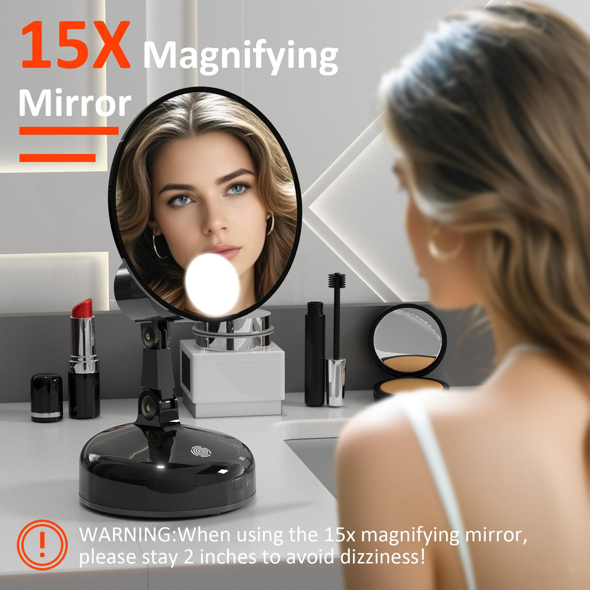 CFX Portable 1 0 15X Magnification LED Makeup Mirror - Clearflexions Official Imagery - 5