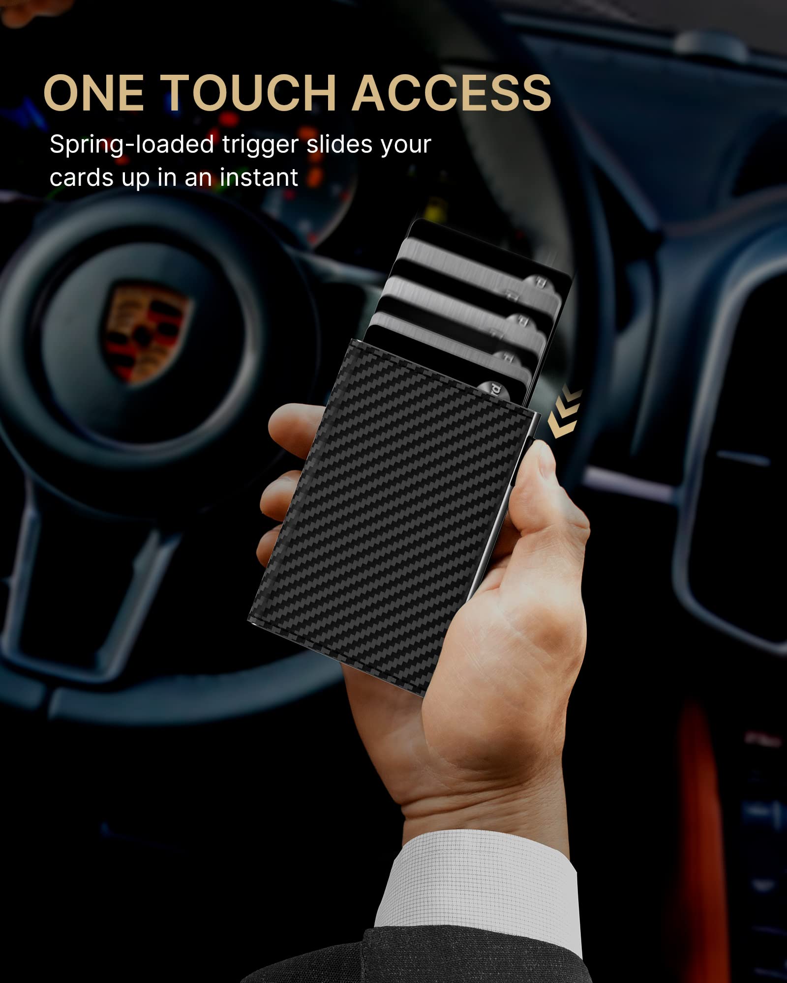Typecase Pop-Up Aluminum RFID Wallet – Carbon Fiber