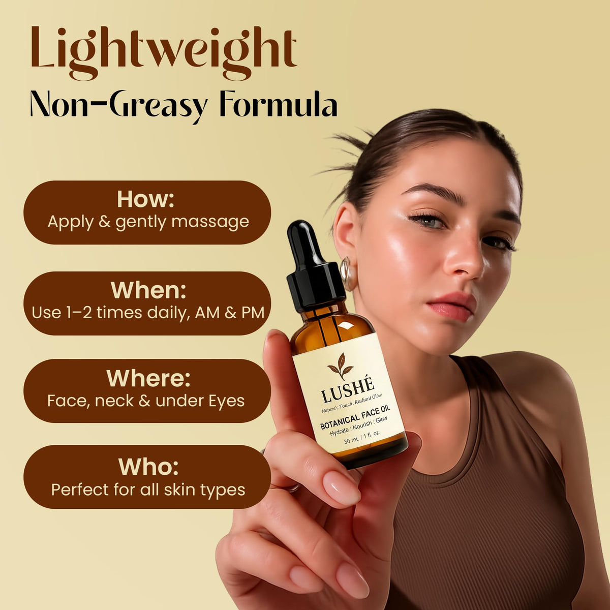 LUSH Botanical Face Oil Rosehip Jojoba Argan Face Oil with - LusheCare Official Imagery - 5