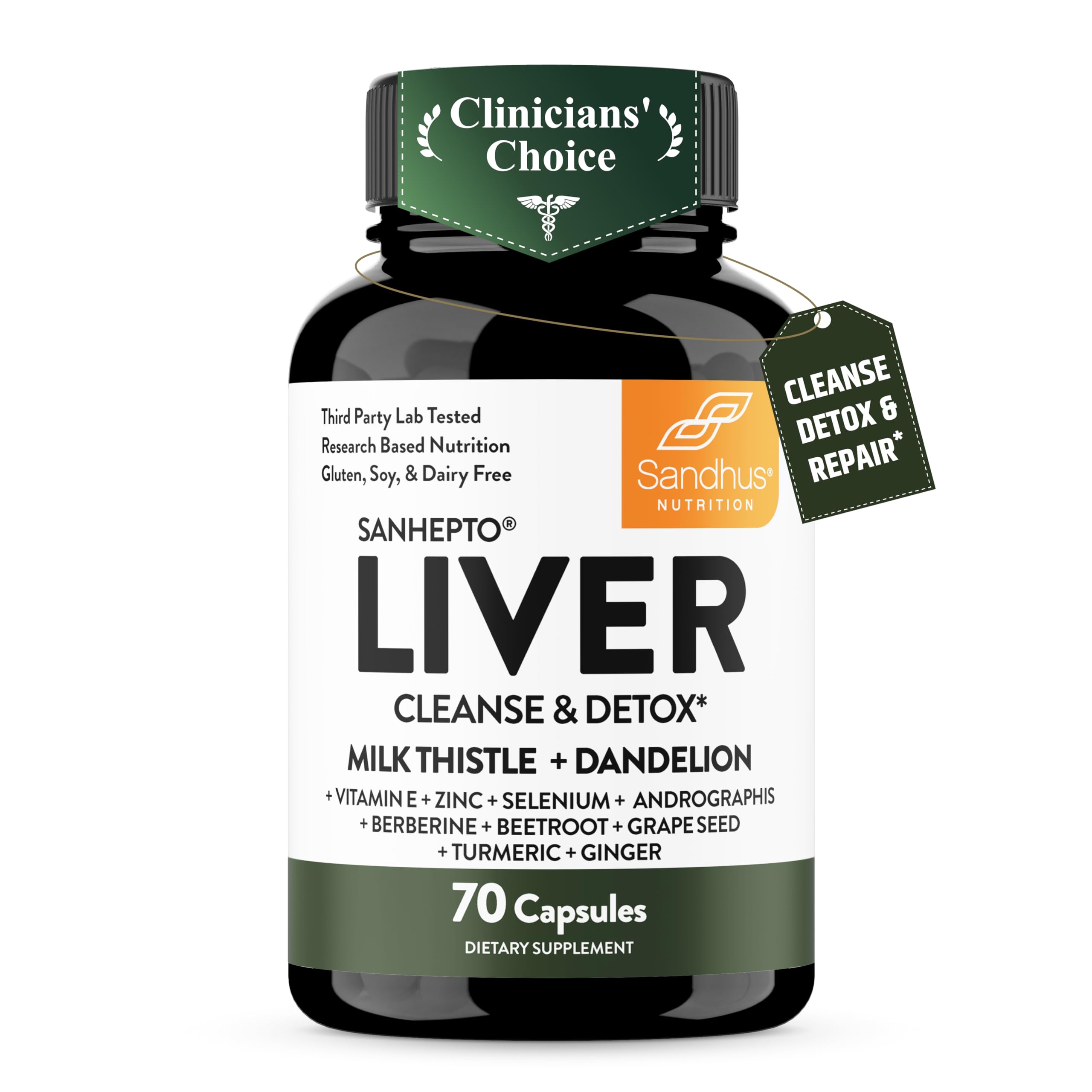 Sandhu's Liver Cleanse Detox & Repair Capsules, Milk Thistle Dandelion - View 1