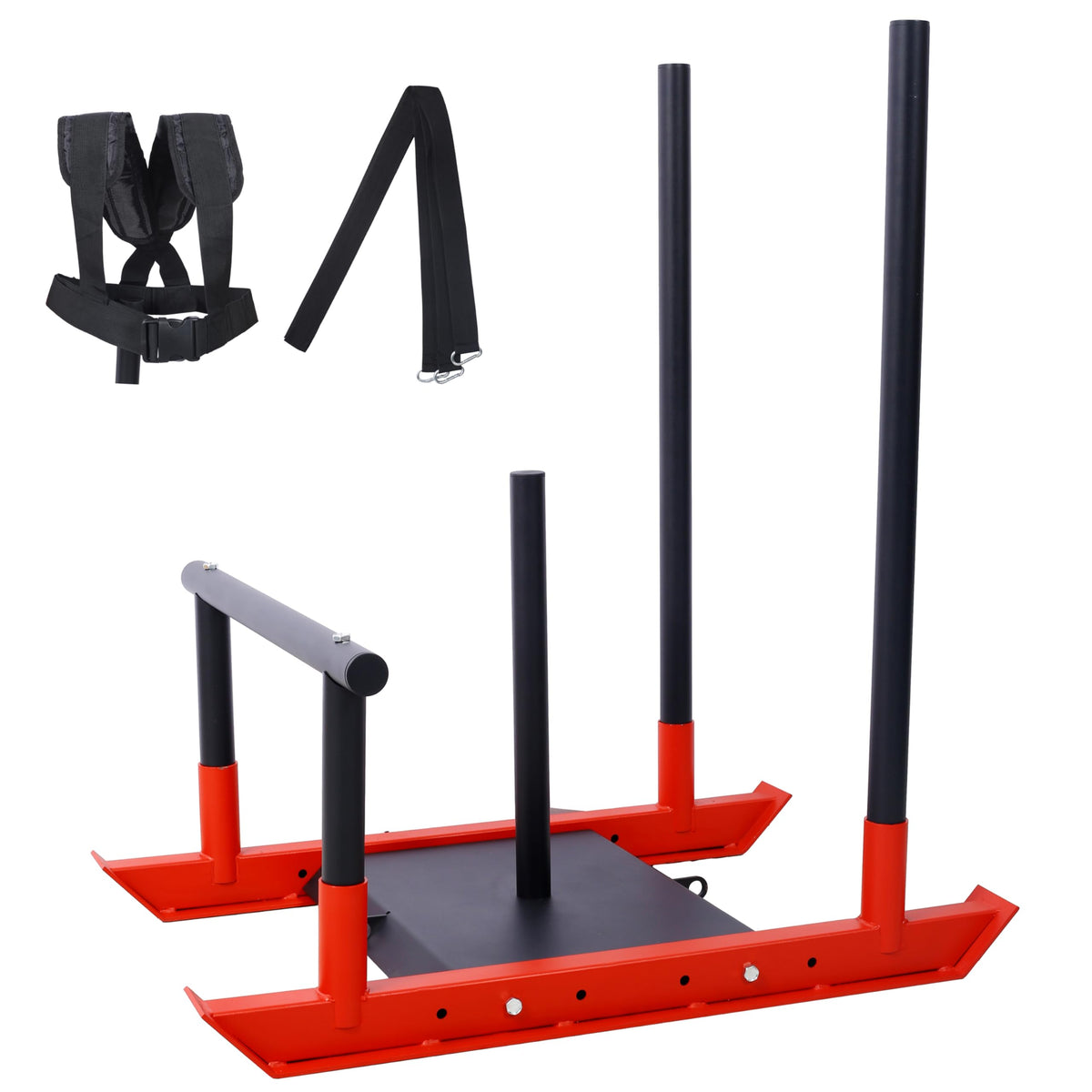 Heavy Duty Fitness Sled with Push Poles Harness for Speed - Premium Selection Official Imagery - 2