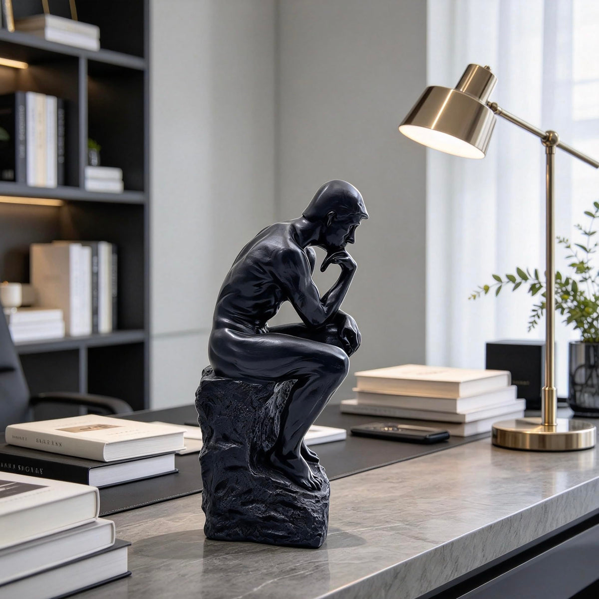 FUNSXBUG 10 Inch Resin The Thinker Statue Thinking Man - FUNSXBUG Official Imagery - 6