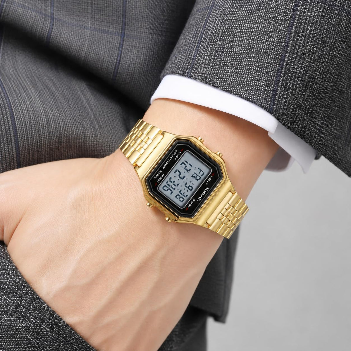 Gosasa Unisex Square Face Digital Watch Retro Y2K Stainless - Gosasa Official Imagery - 5
