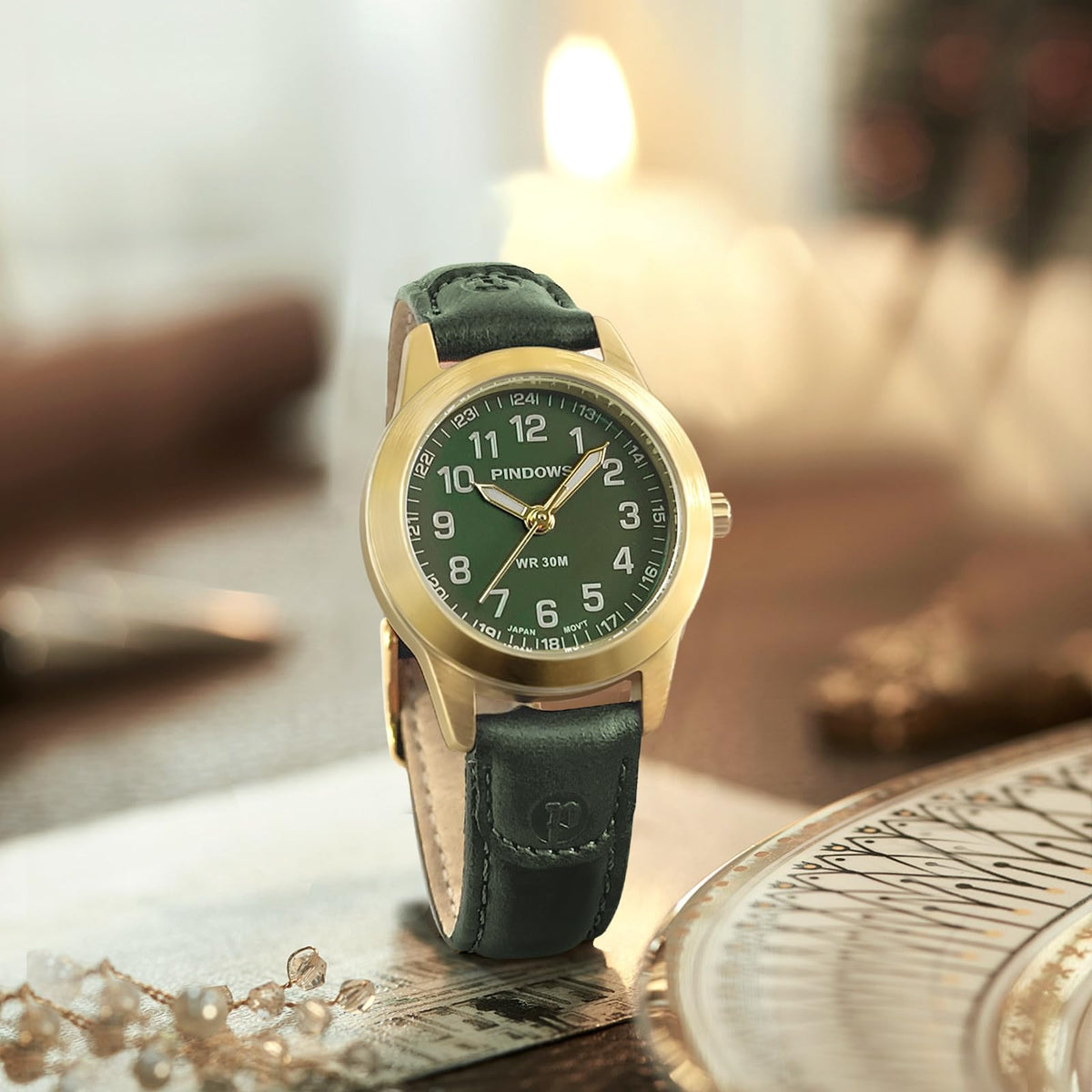 PINDOWS Women s Watch Small Minimalist Analog Quartz Leather - PINDOWS Official Imagery - 7