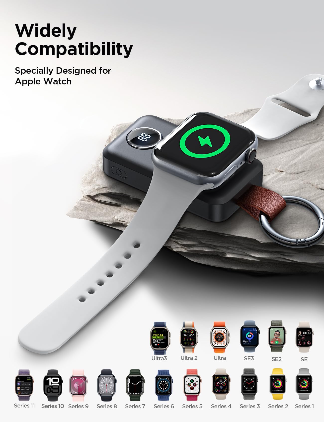 JOYROOM Portable 2000mAh Wireless Charger Compatible for Apple Wa by JOYROOM - Angle View 6