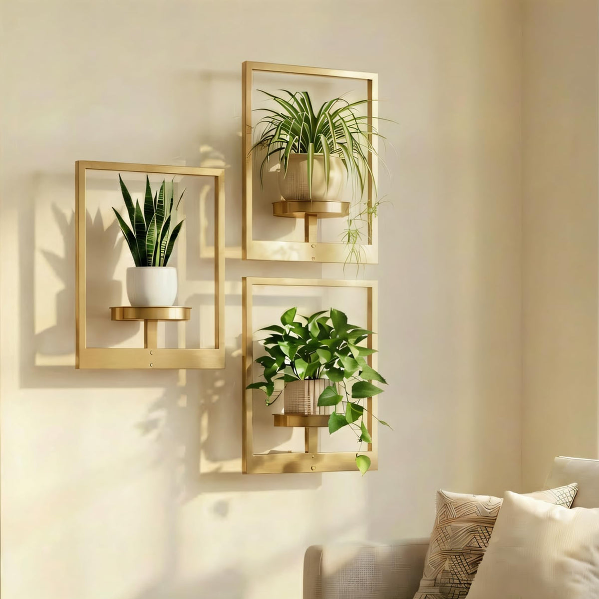 Picture Frame Wall Planters Set of 3 Modern Metal Hanging - bbteroiu Official Imagery - 1