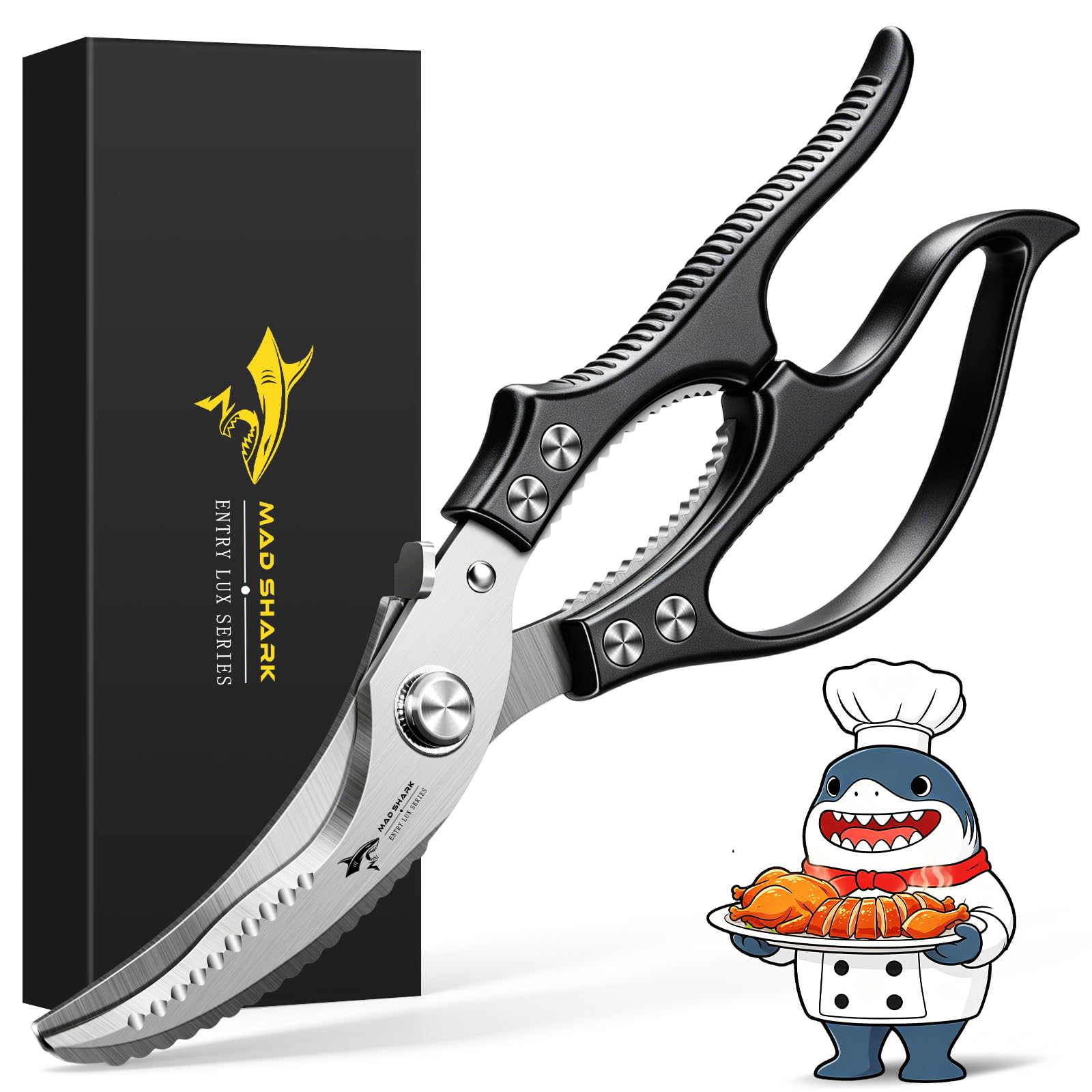 MAD SHARK Heavy Duty Poultry Shears,Spring Loaded Kitchen Shears,Dishw - View 8