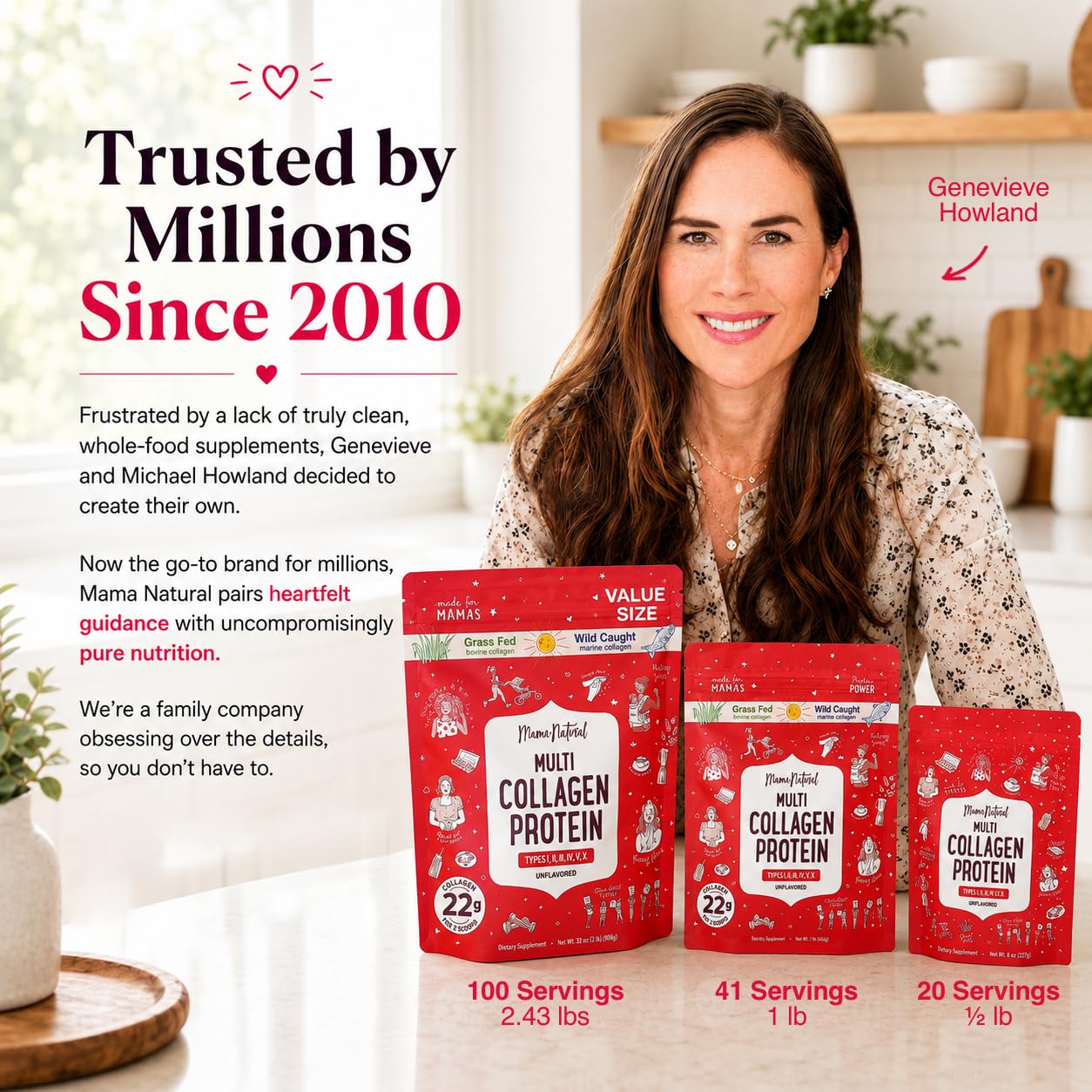 Multi Collagen Protein Powder Type I II III IV V X - Mama Natural Official Imagery - 8