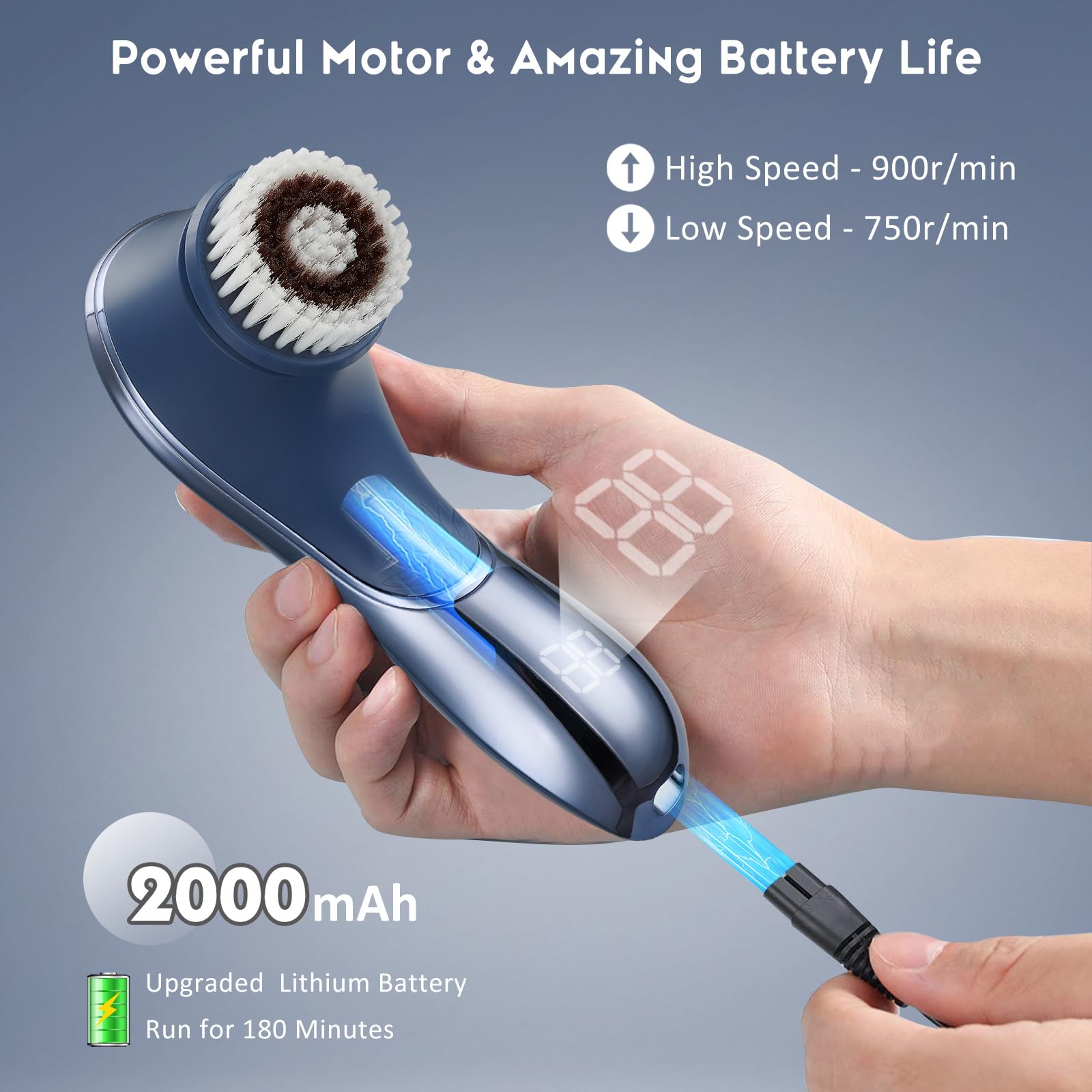 Facial Cleansing Brush Rechargeable Electric Face Scrubber 2 - Gaurins Official Imagery - 7